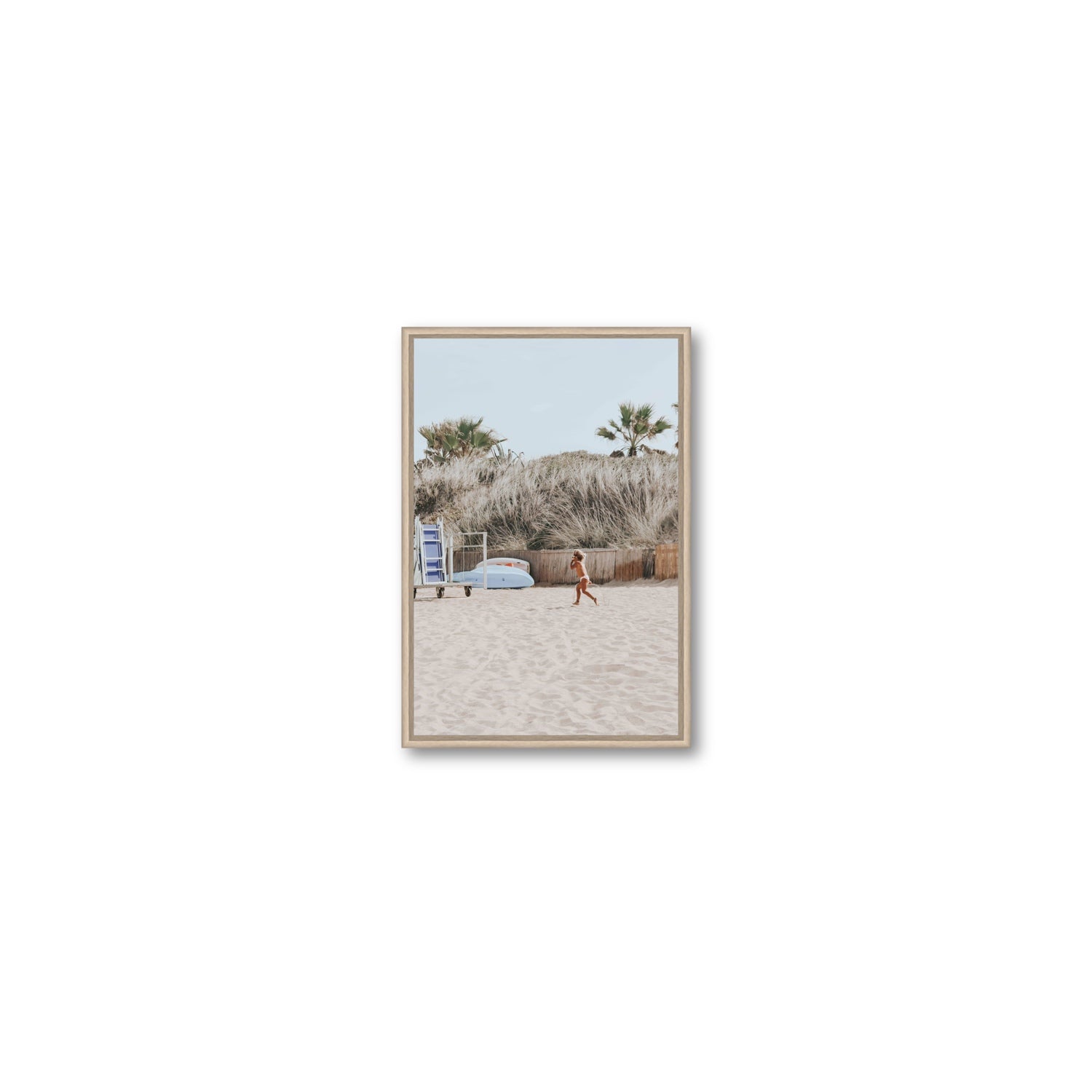 Little Explorer fine art print, Puglia, Italy, Small, Natural Oak Float Frame, Fine Art Canvas