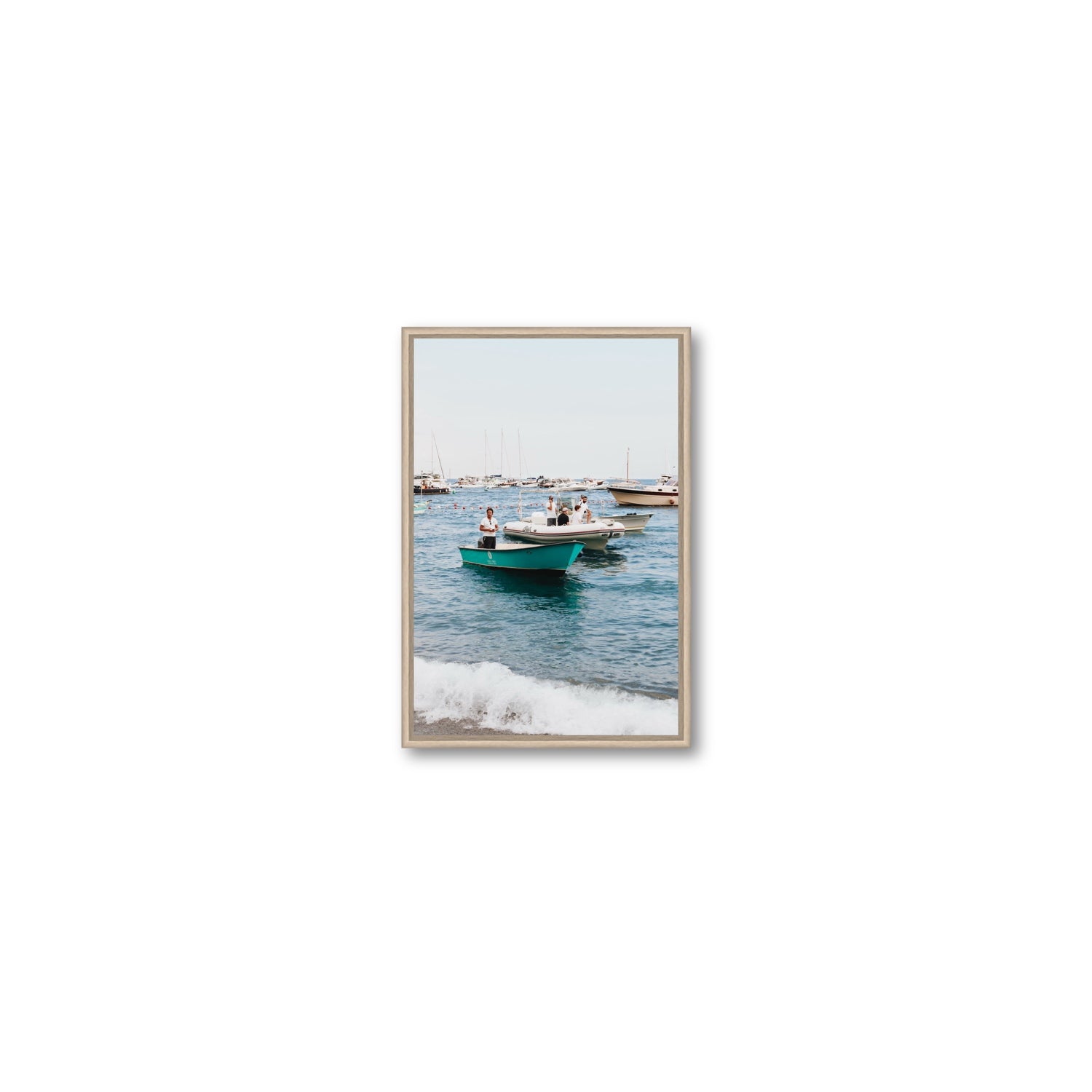 Twilight Tenders Positano wall art Small fine art canvas in natural oak float frame