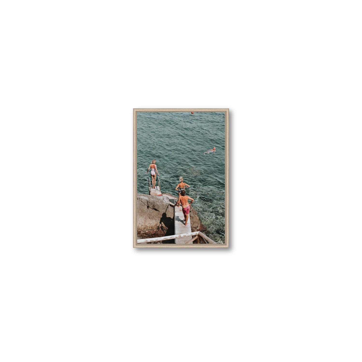 Freewheeling Spirit Tuscany coastal Italian wall art Small fine art canvas in natural oak float frame