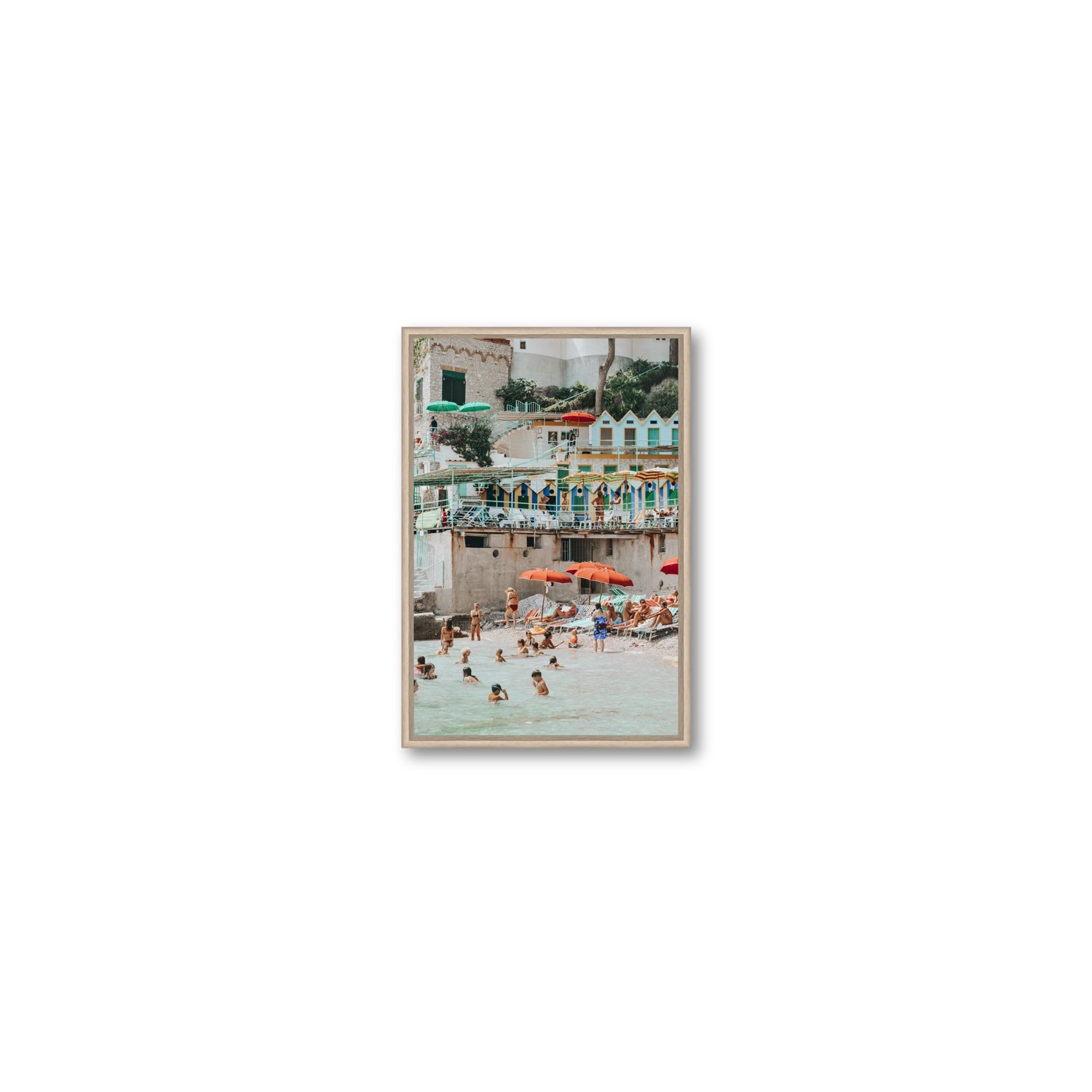 Kaleidoscope fine art print, Capri, Italy, Small, Natural Oak Float Frame, Fine Art Canvas
