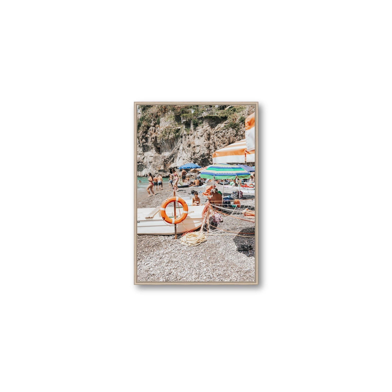 Il Ragazzo fine art print, Positano, Italy, Medium, Natural Oak Float Frame, Fine Art Canvas