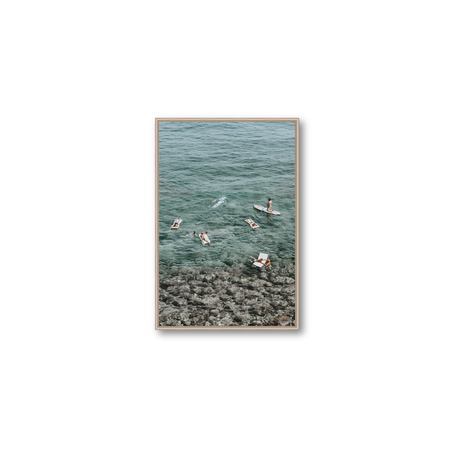 The Big Chill Tuscany coastal Italian wall art Medium fine art canvas in natural oak float frame