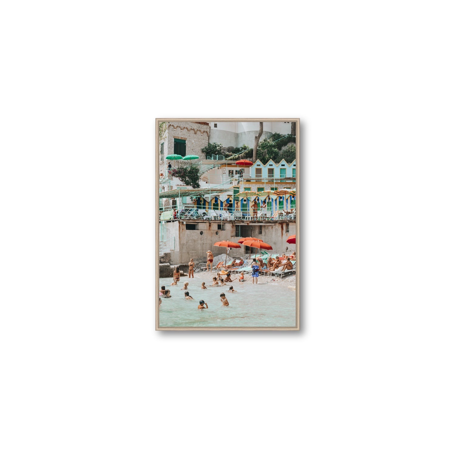 Kaleidoscope fine art print, Capri, Italy, Medium, Natural Oak Float Frame, Fine Art Canvas