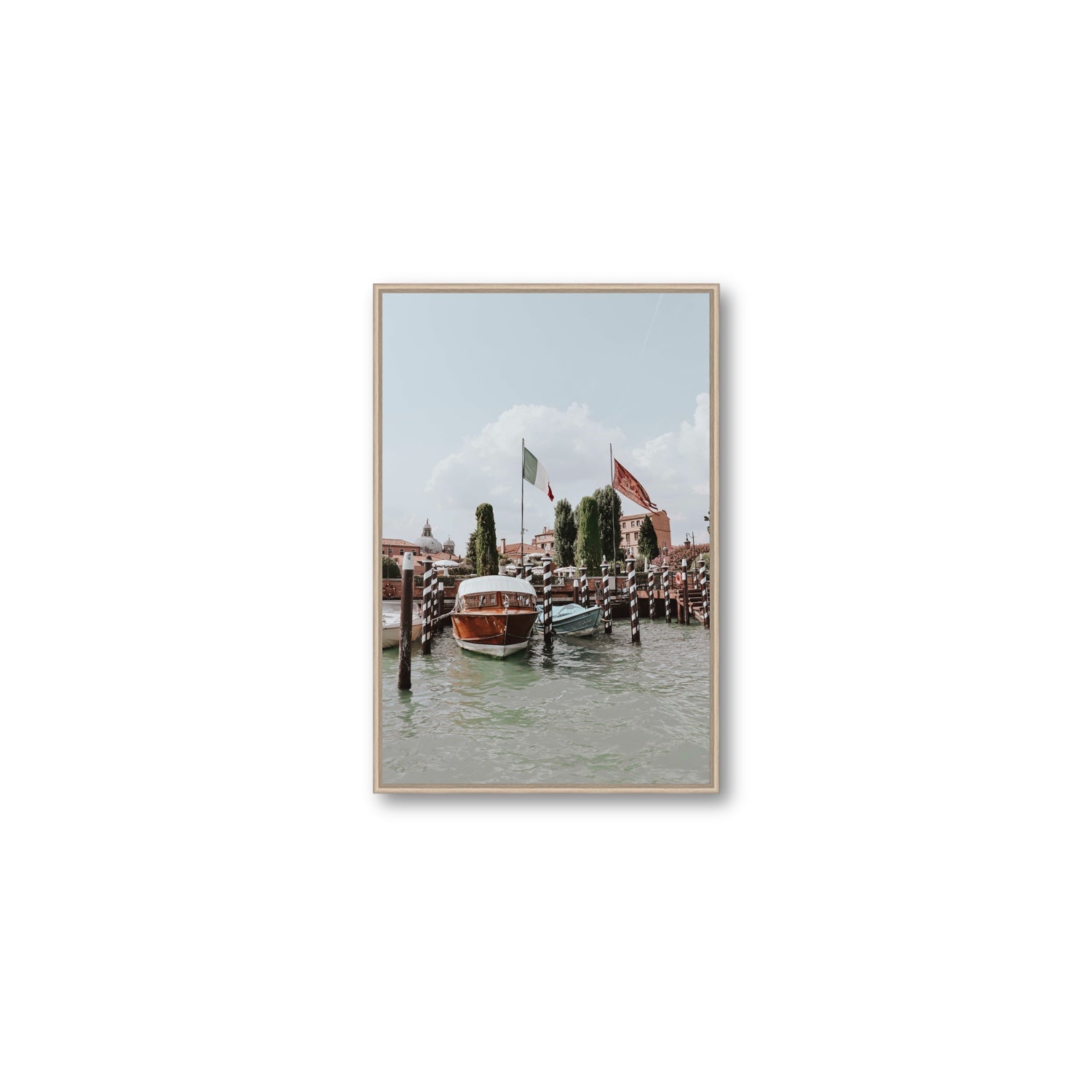 Cipriani Venice wall art Medium fine art canvas in natural oak float frame