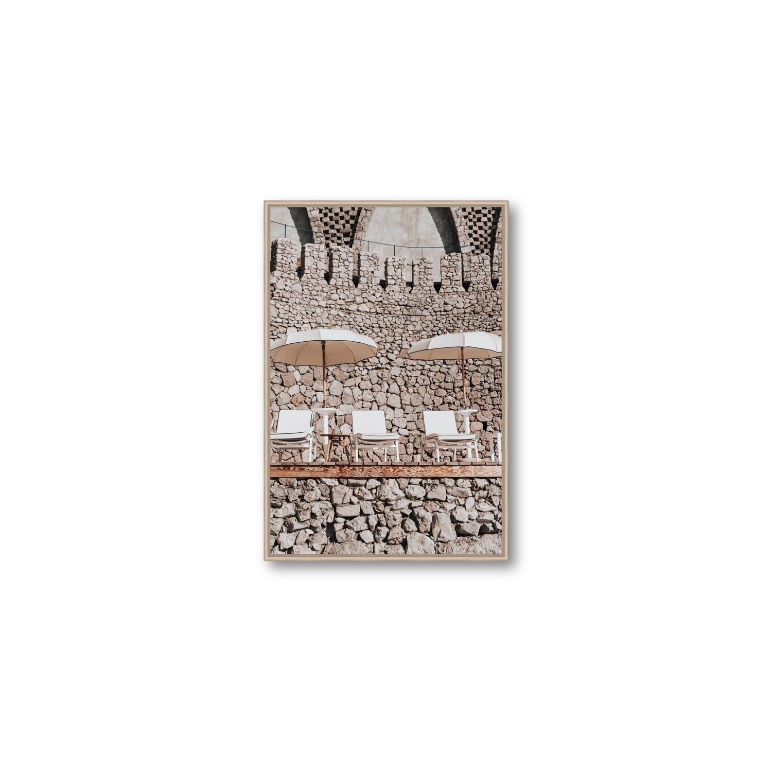 Pietra Amalfitana fine art print, Amalfi, Italy, luxury escapes artwork, Medium, Natural Oak Float Frame, Fine Art Canvas