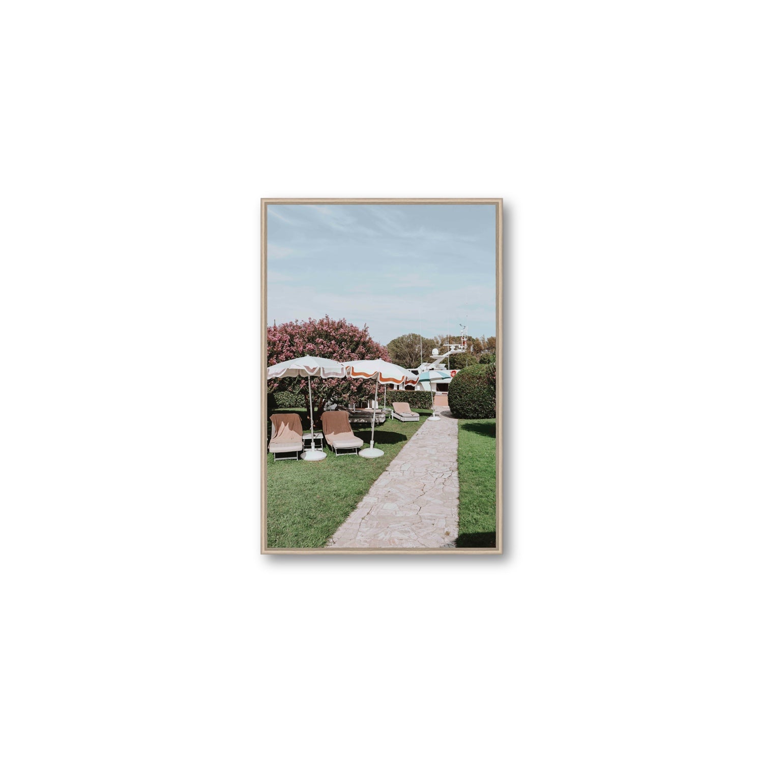 A Bellini Awaits Venice Italian wall art Medium fine art canvas in natural oak float frame