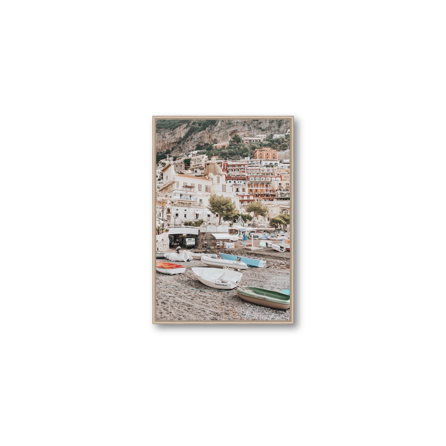 A Memory To Treasure fine art print, Positano, Italy, Medium, Natural Oak Float Frame, Fine Art Canvas