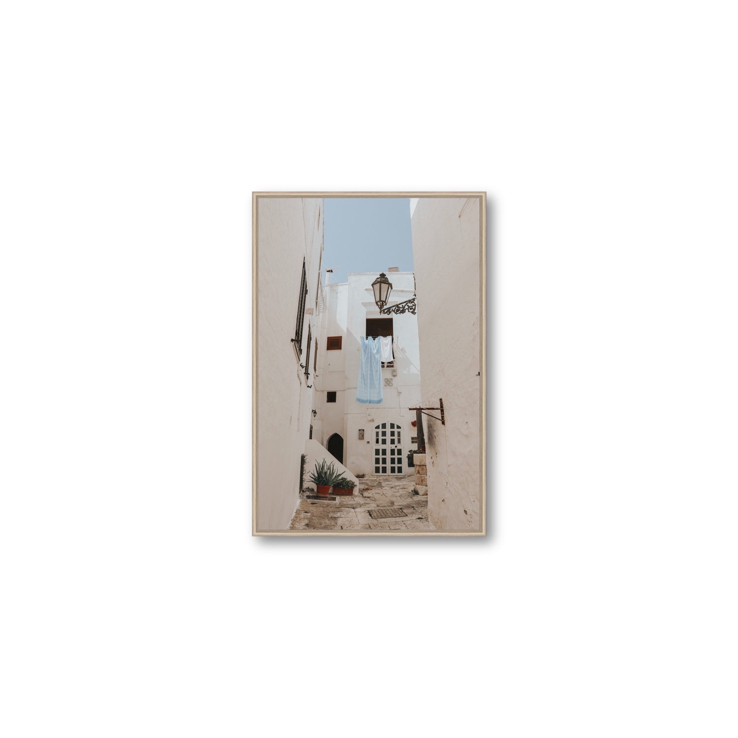 Laundry Day fine art print, Puglia, Italy, Medium, Natural Oak Float Frame, Fine Art Canvas