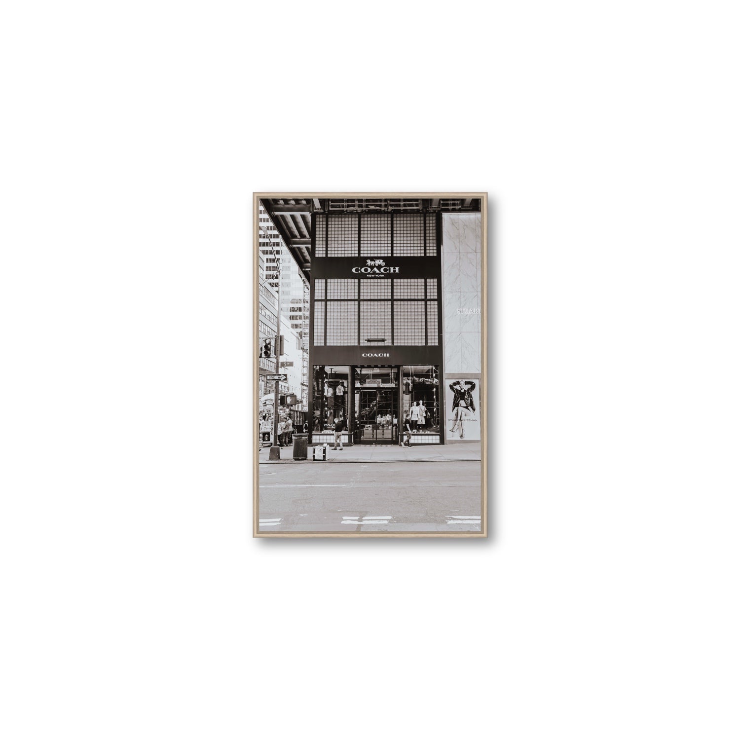 Coach Uptown fine art print, New York, United States, Medium, Natural Oak Float Frame, Fine Art Canvas