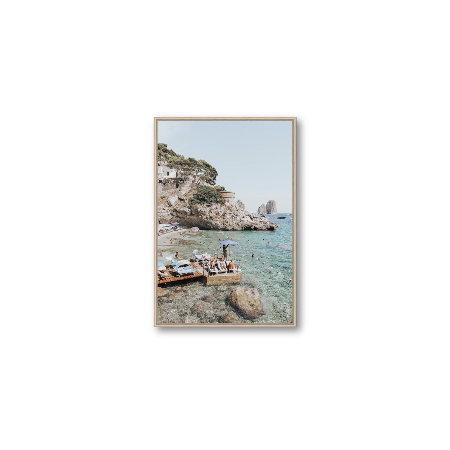 The Sweet Life fine art print, Capri, Italy, Medium, Natural Oak Float Frame, Fine Art Canvas