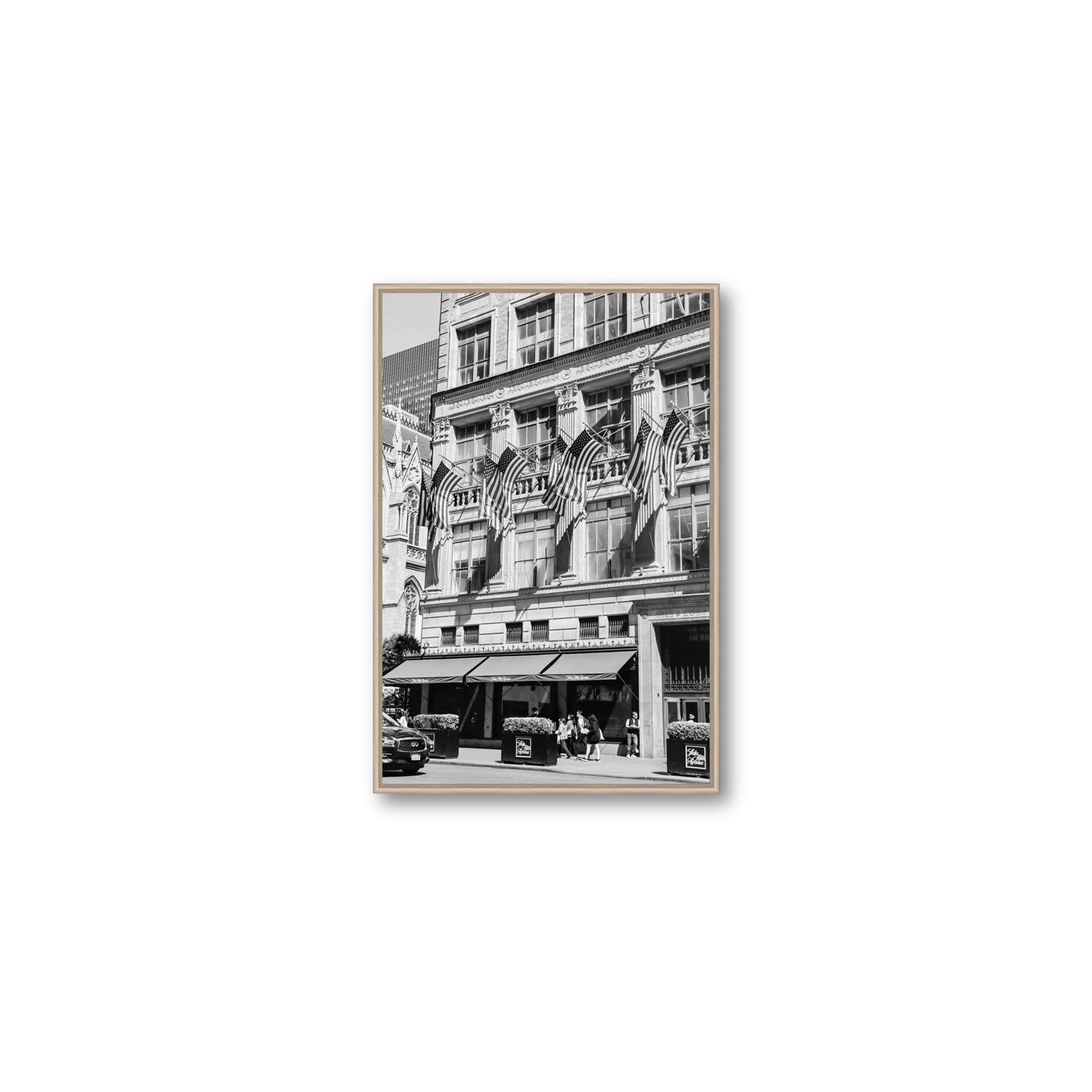 Luxury On Fifth fine art print, New York, United States, Medium, Natural Oak Float Frame, Fine Art Canvas