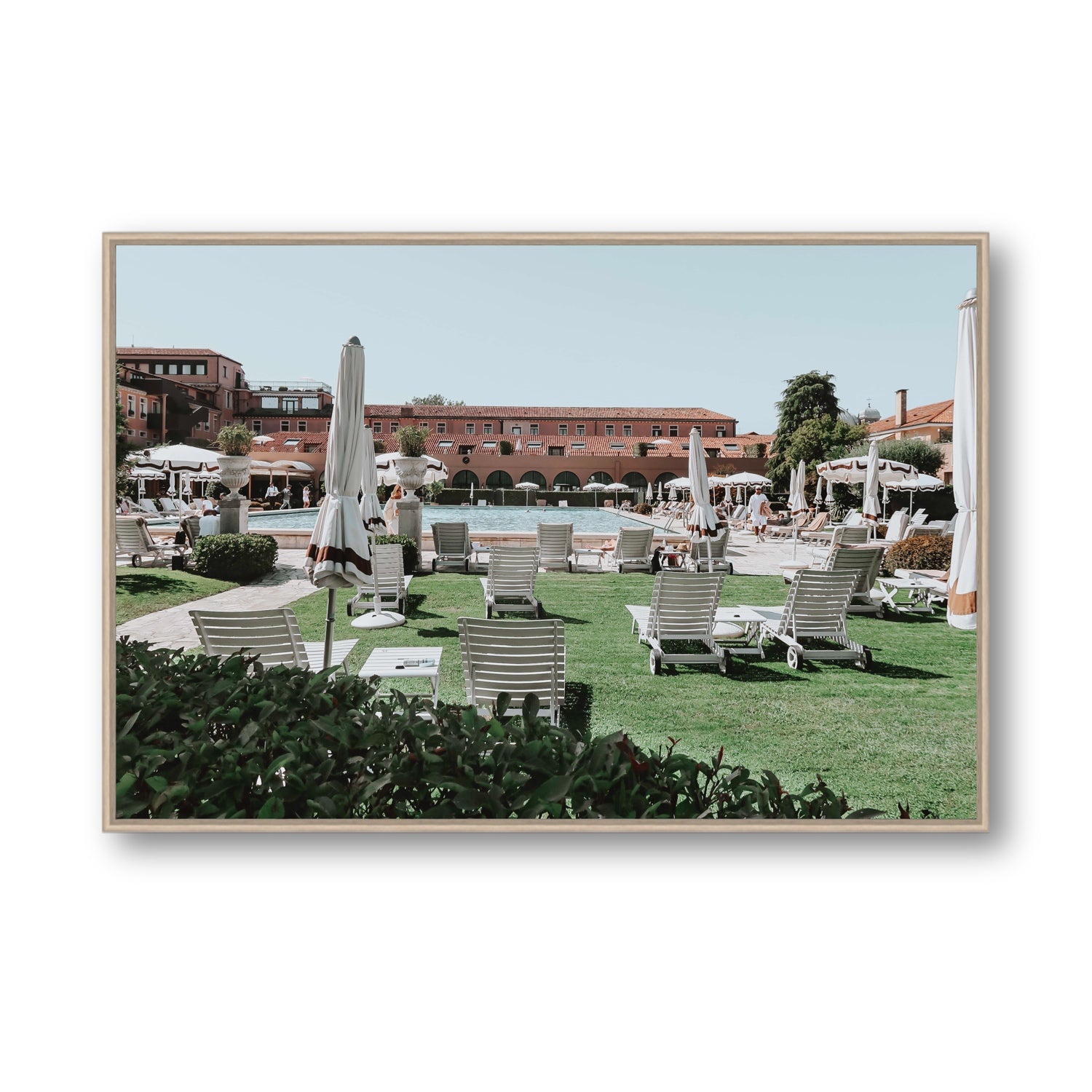 Arrigo Venice Italian wall art Statement fine art canvas in natural oak float frame