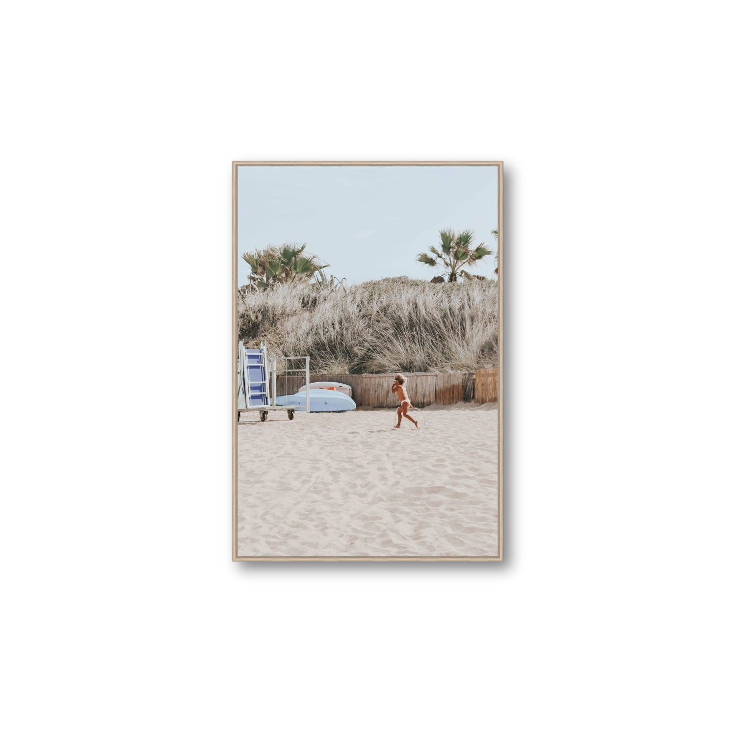 Little Explorer fine art print, Puglia, Italy, Large, Natural Oak Float Frame, Fine Art Canvas