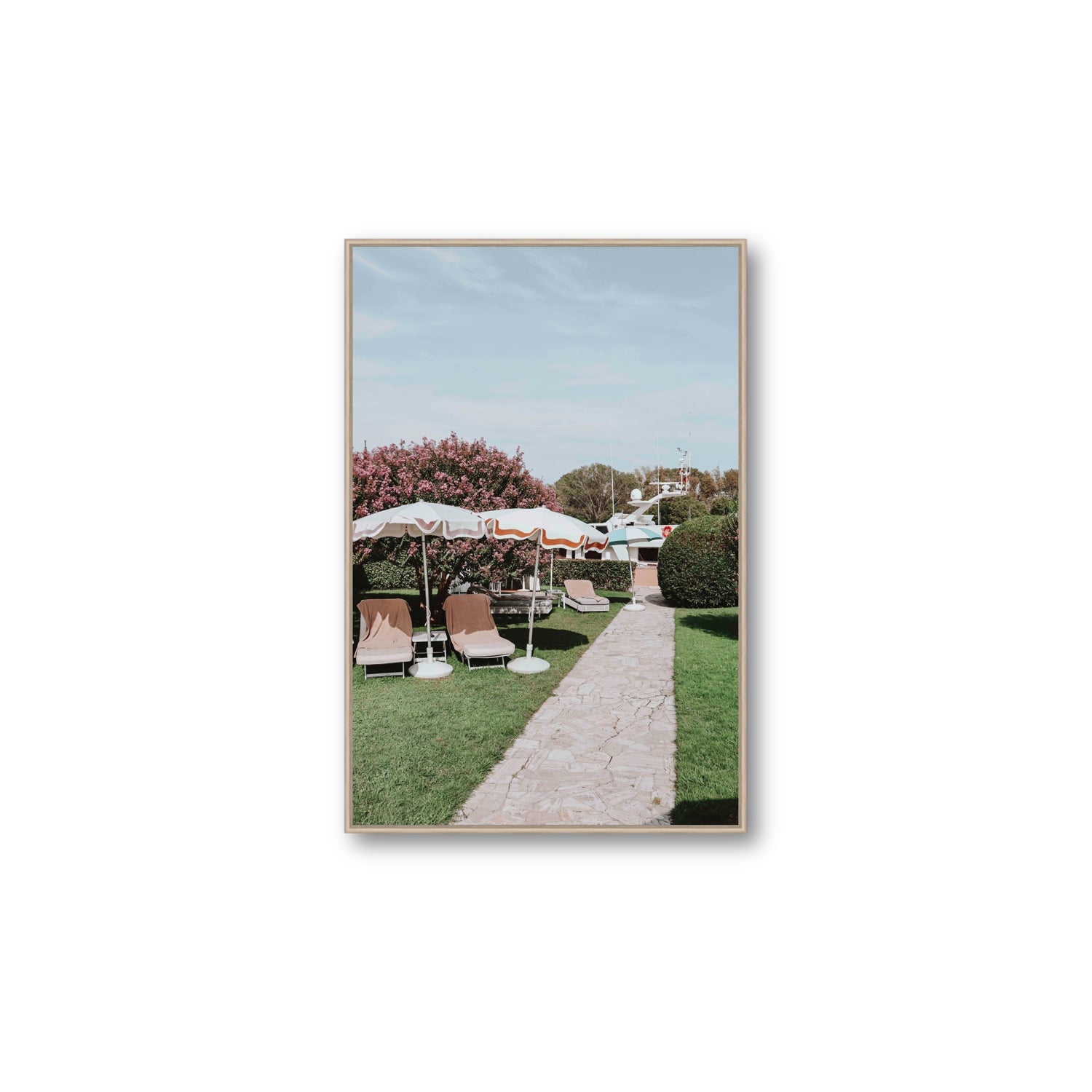 A Bellini Awaits Venice Italian wall art Large fine art canvas in natural oak float frame