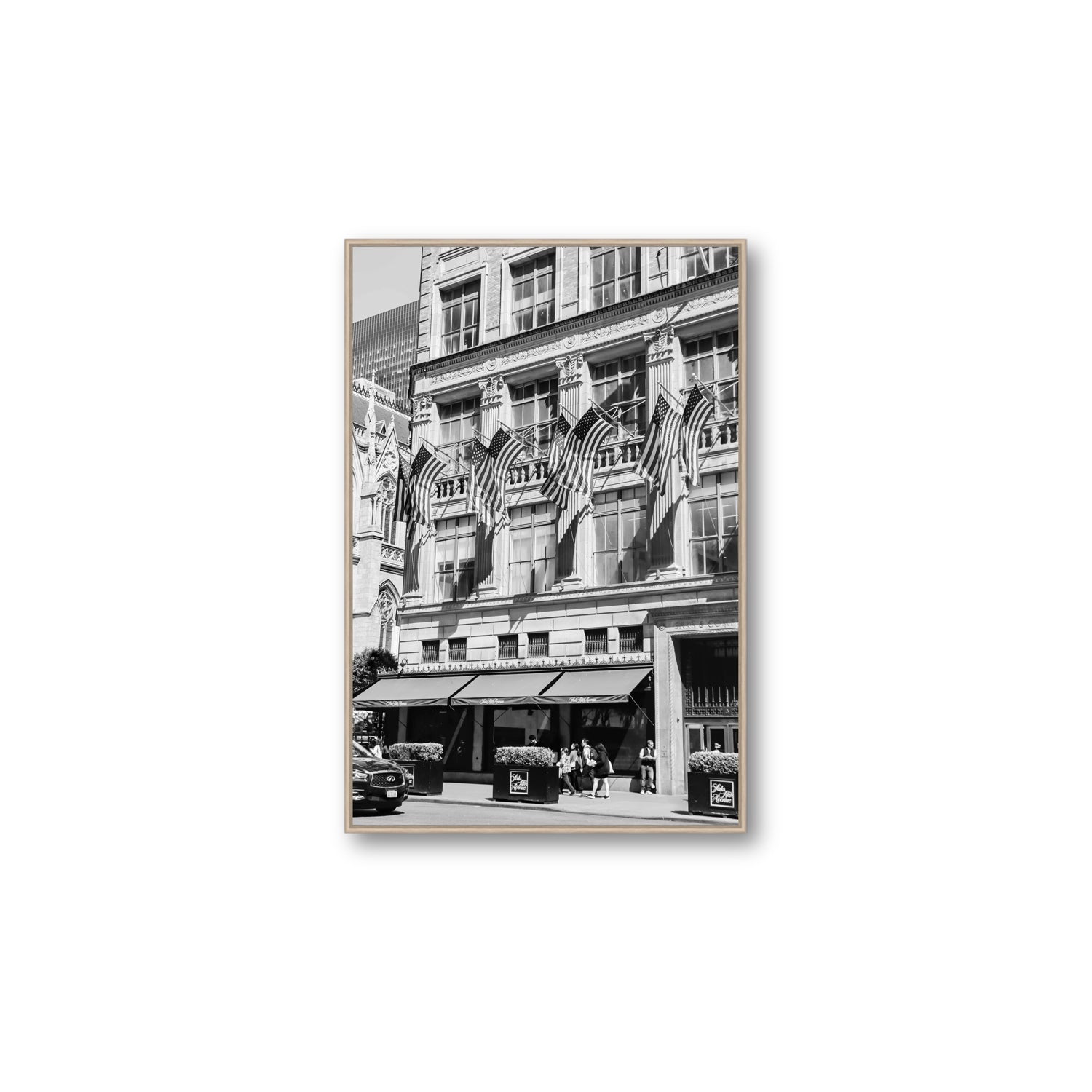 Luxury On Fifth fine art print, New York, United States, Large, Natural Oak Float Frame, Fine Art Canvas