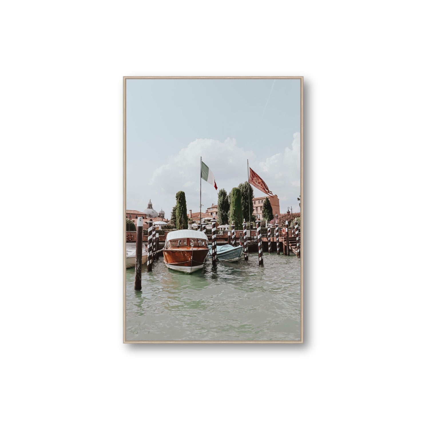 Cipriani Venice wall art Extra Large fine art canvas in natural oak float frame