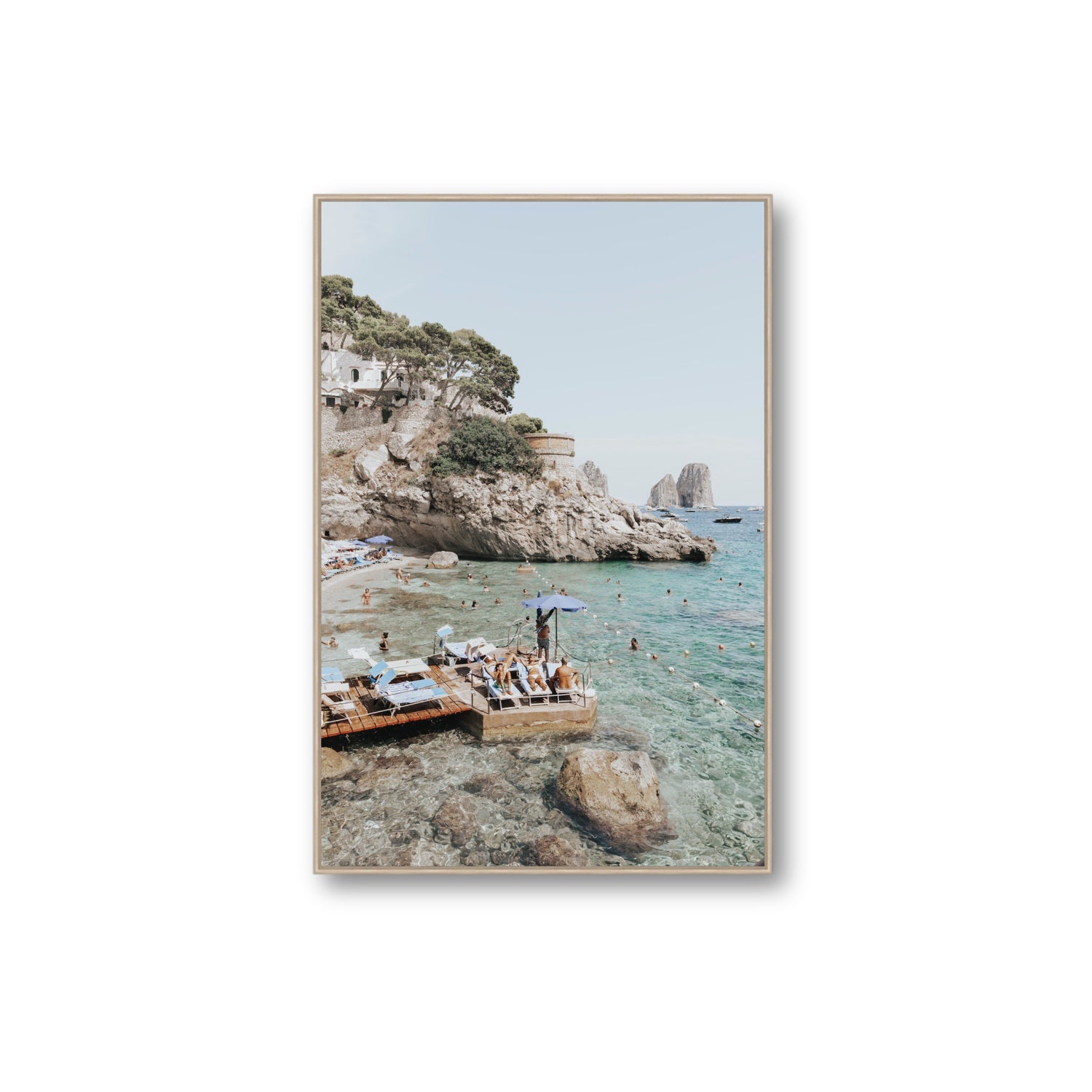 The Sweet Life fine art print, Capri, Italy, Extra Large, Natural Oak Float Frame, Fine Art Canvas
