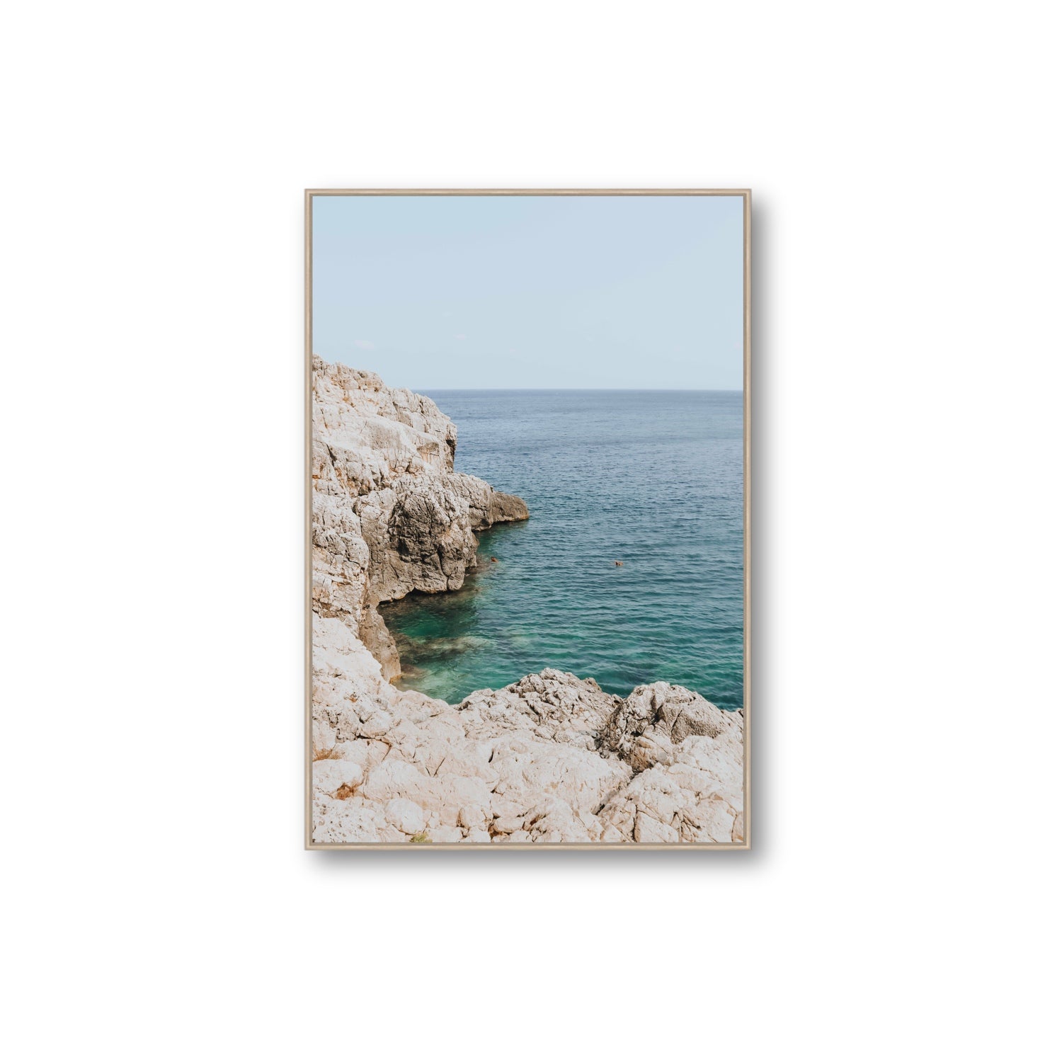 Healing Immersion Puglia Wall Mediterranean fine art print Extra Large fine art canvas in natural oak float frame