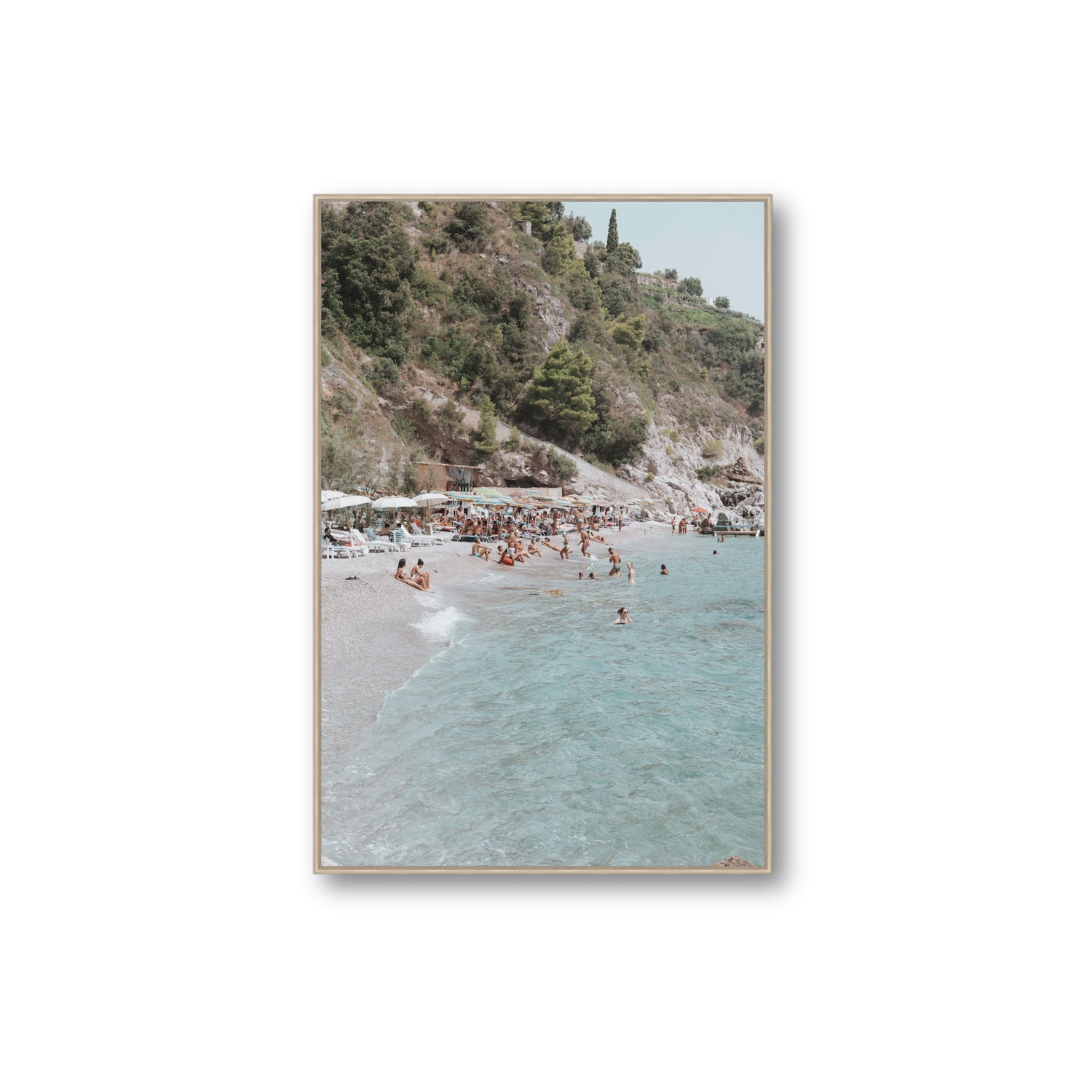 Mediterranean Magic fine art print, Amalfi, Italy, Extra Large, Natural Oak Float Frame, Fine Art Canvas