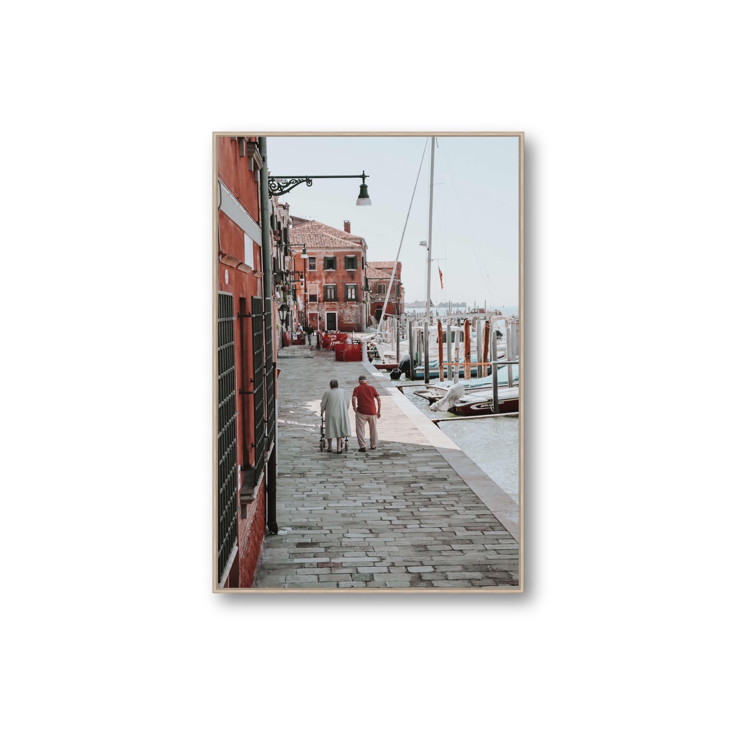 OG Casanova Venice Italian wall art Extra Large fine art canvas in natural oak float frame