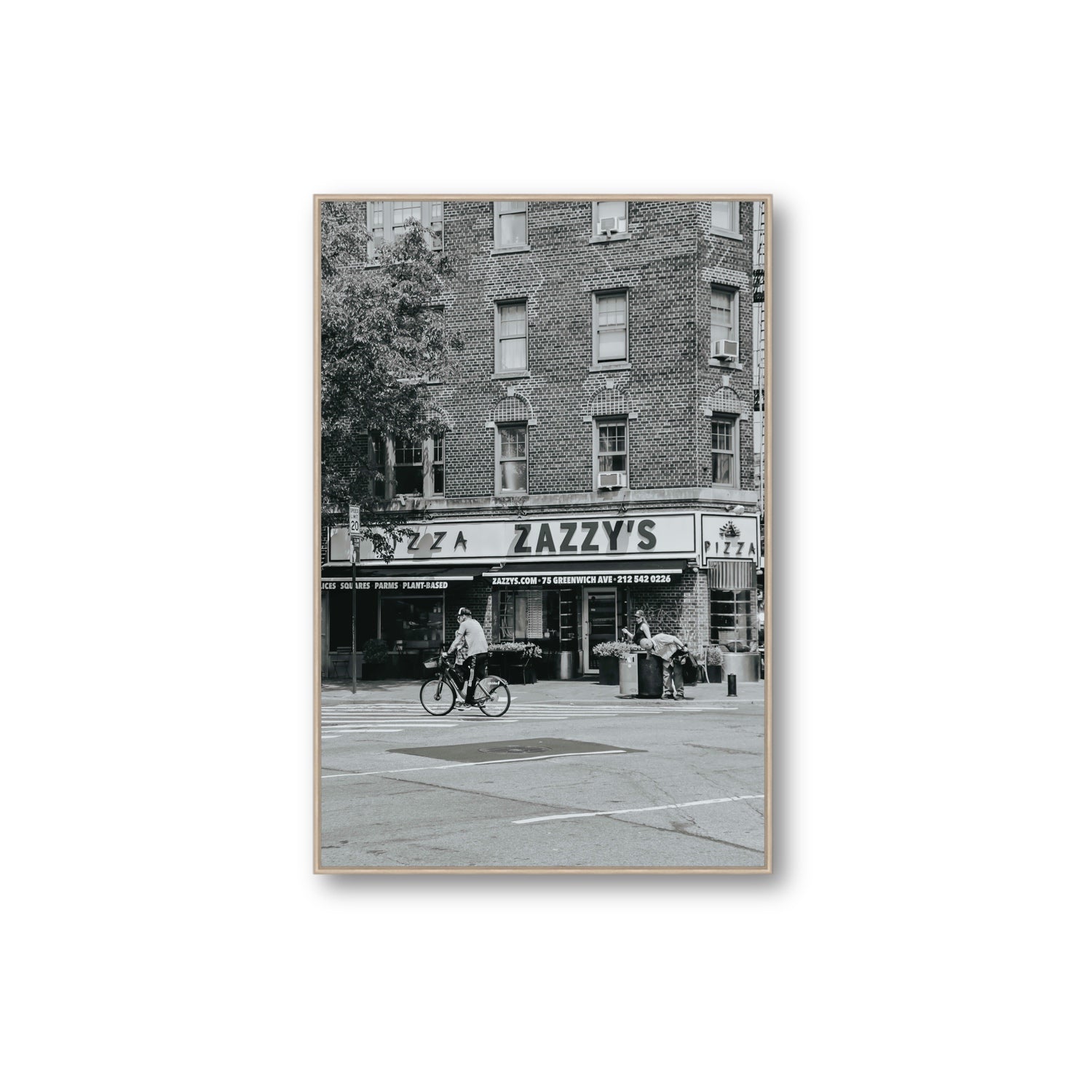 Zazzy's New York NYC Black & White wall art Extra Large fine art canvas in natural oak float frame