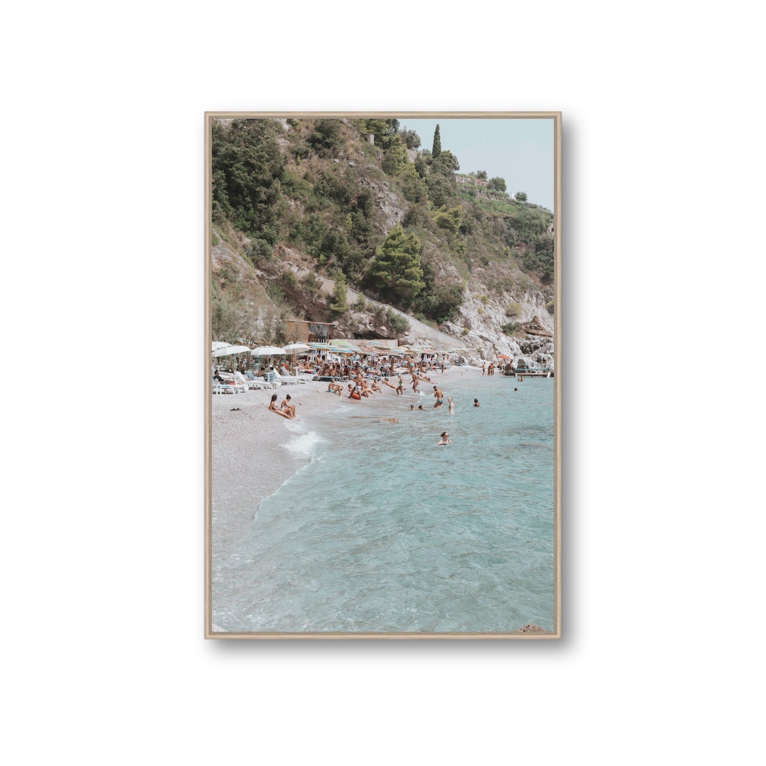 Mediterranean Magic fine art print, Amalfi, Italy, Giant, Natural Oak Float Frame, Fine Art Canvas
