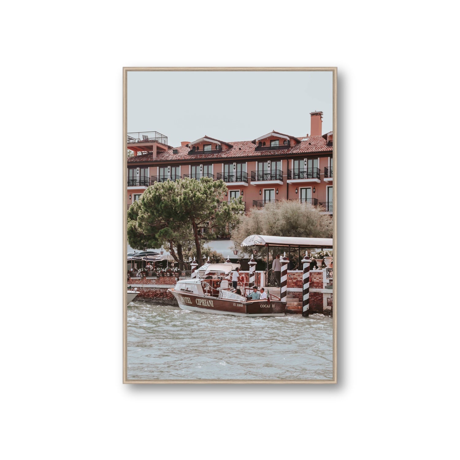 Cocai II Venice Italian wall art Giant fine art canvas in natural oak float frame