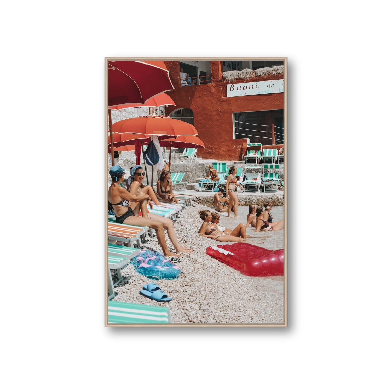 La Dolce Vita fine art print, Capri, Italy, Giant, Natural Oak Float Frame, Fine Art Canvas