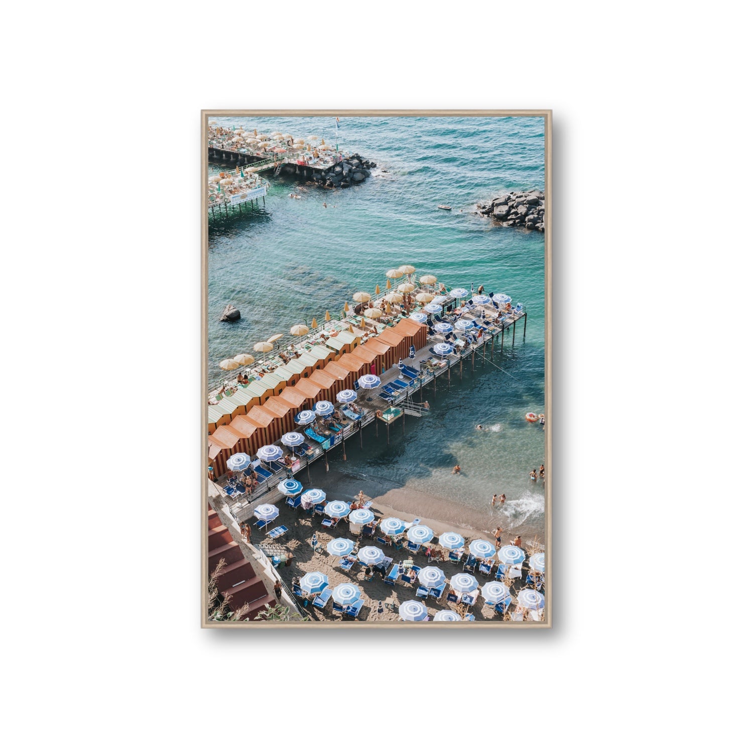 Ocean Fantasy fine art print, Sorrento, Italy, Giant, Natural Oak Float Frame, Fine Art Canvas