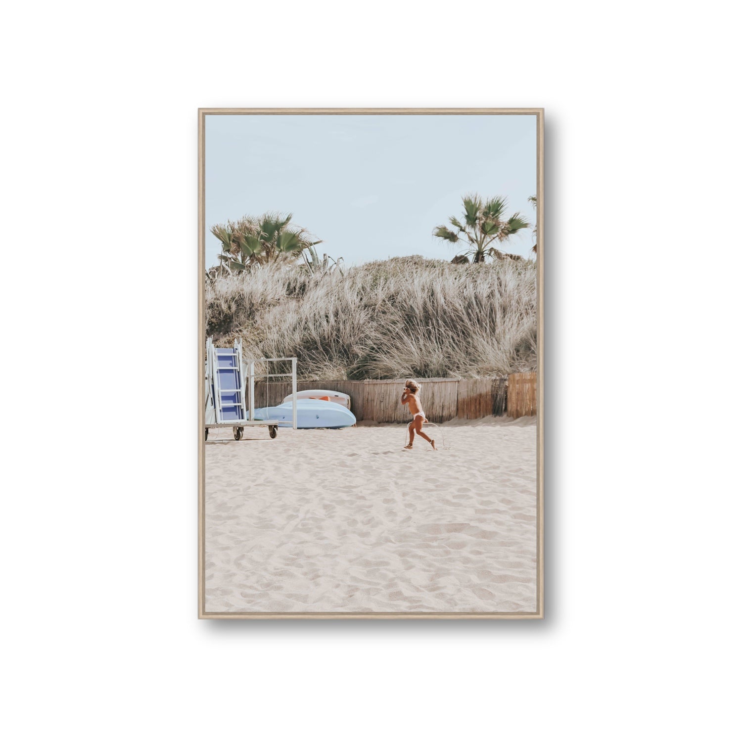 Little Explorer fine art print, Puglia, Italy, Giant, Natural Oak Float Frame, Fine Art Canvas