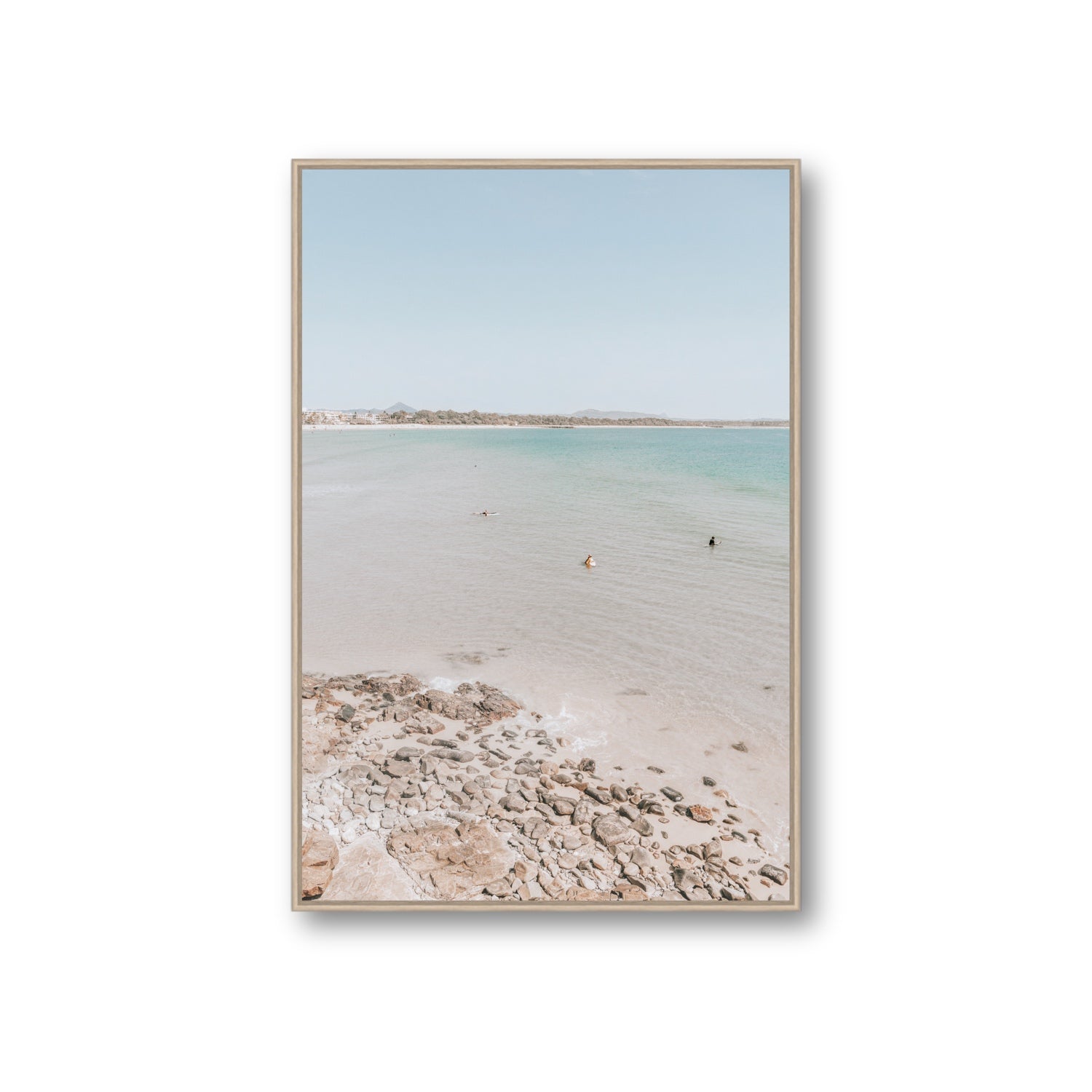 Sweet Serotonin fine art print, Noosa, Australia, coastal scenes artwork, Giant, Natural Oak Float Frame, Fine Art Canvas