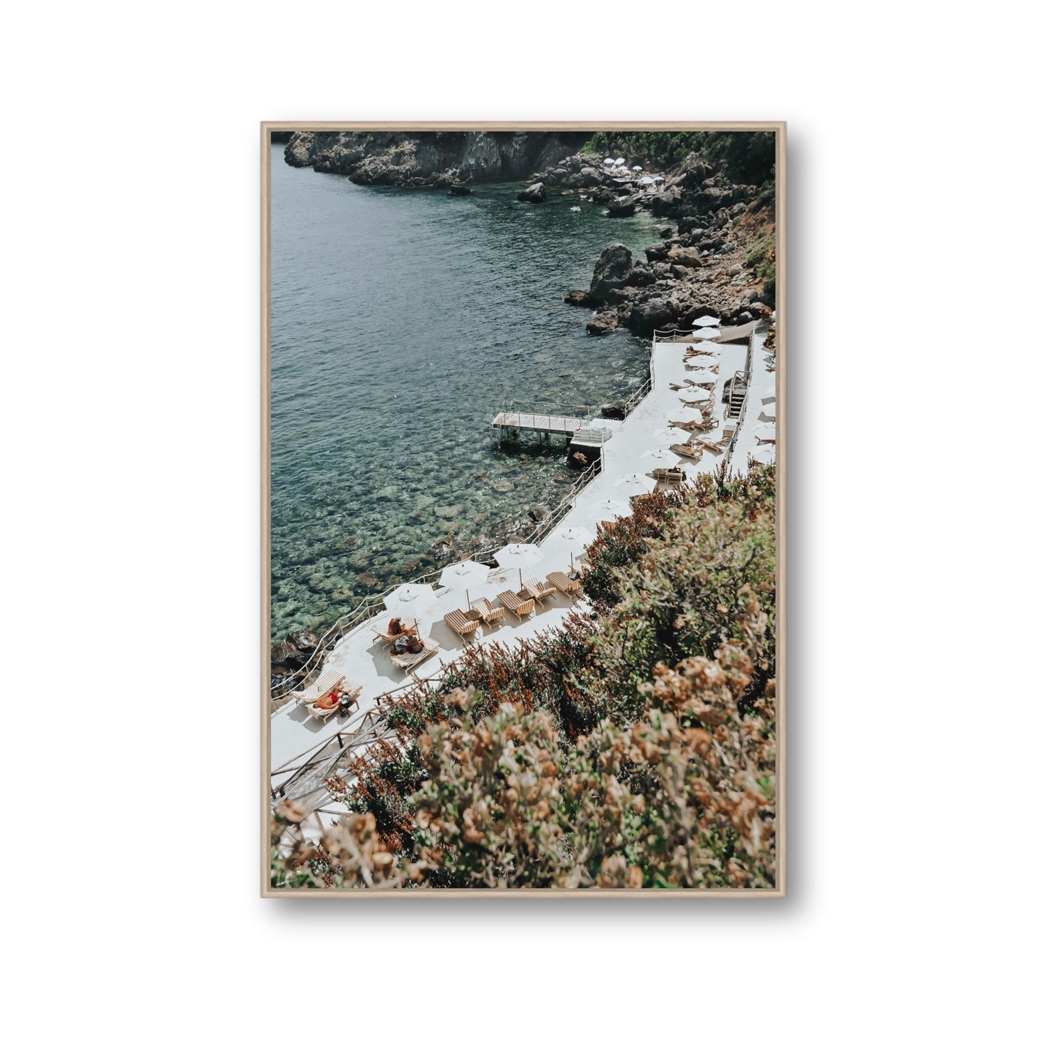 Go Beyond The Postcard Tuscany coastal wall art Gallery fine art canvas in natural oak float frame