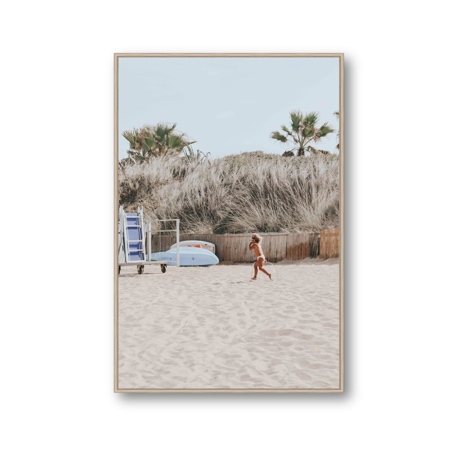 Little Explorer fine art print, Puglia, Italy, Gallery, Natural Oak Float Frame, Fine Art Canvas