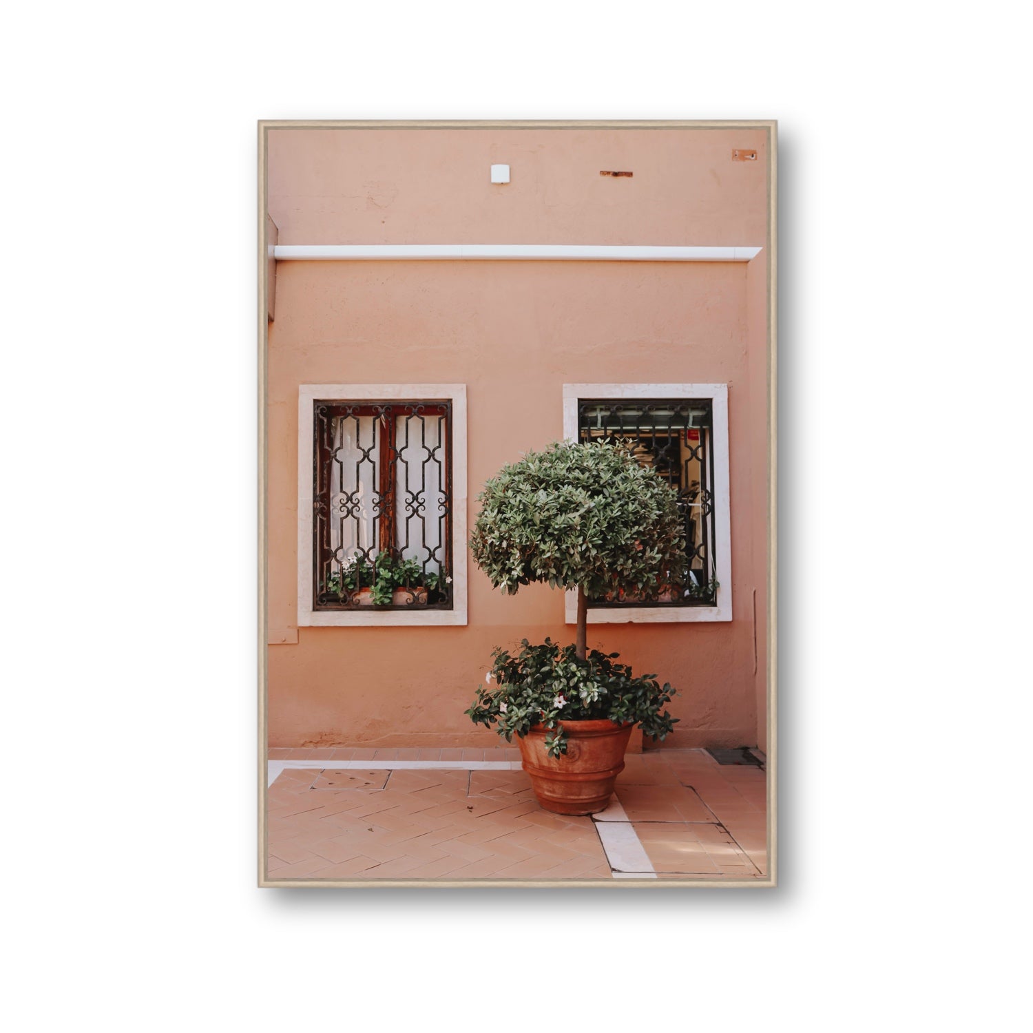 Semplicemente Bello Venice Italian wall art Gallery fine art canvas in natural oak float frame