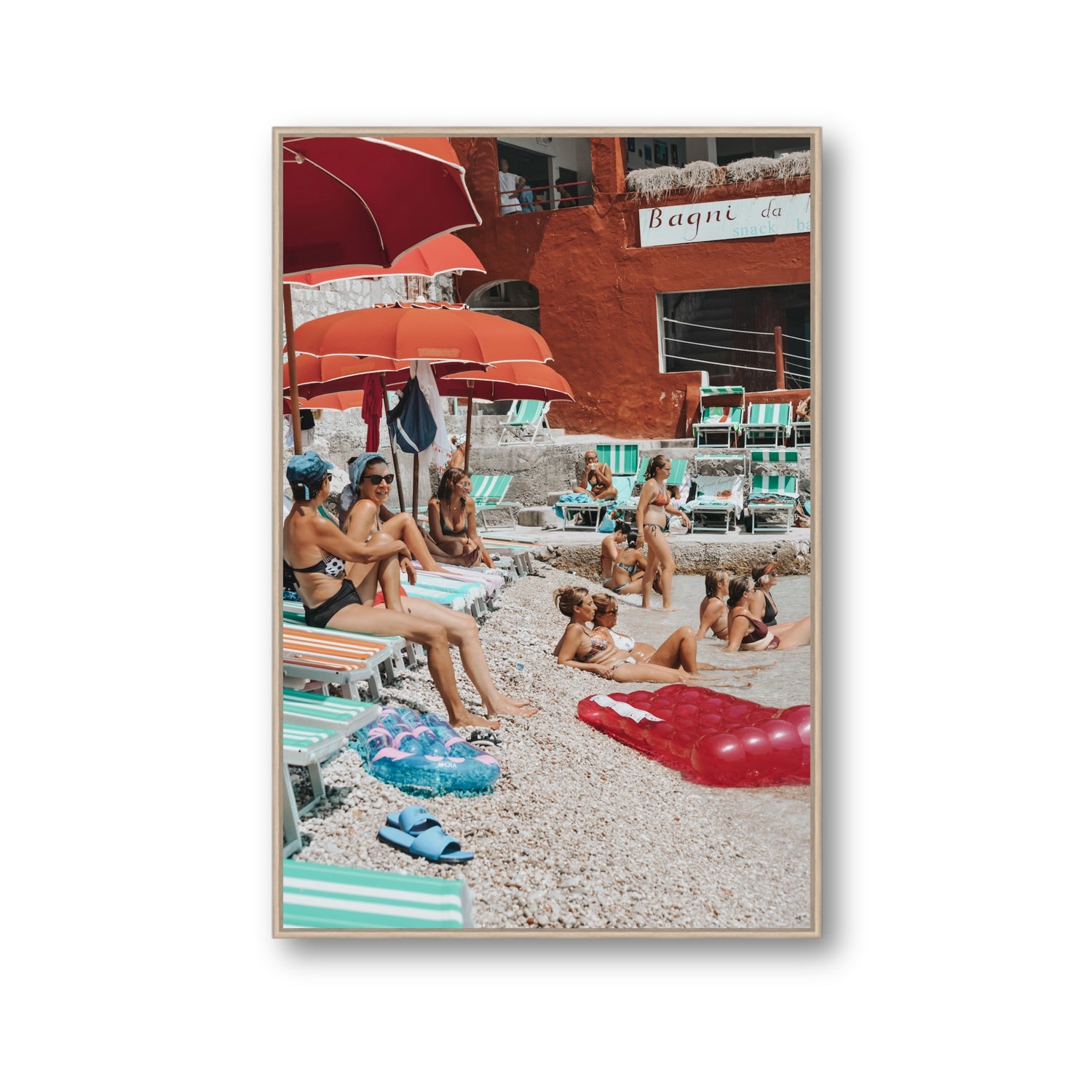 La Dolce Vita fine art print, Capri, Italy, Gallery, Natural Oak Float Frame, Fine Art Canvas