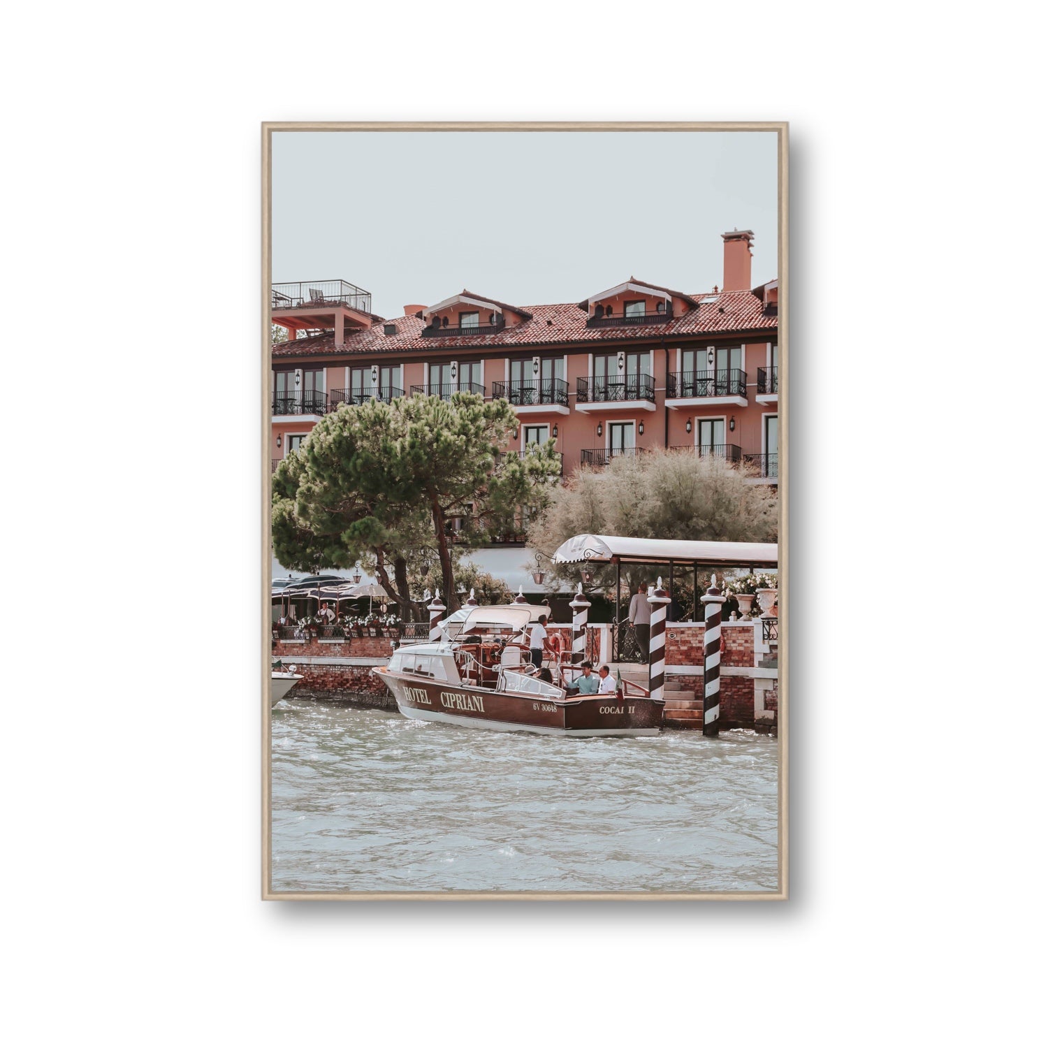 Cocai II Venice Italian wall art Gallery fine art canvas in natural oak float frame