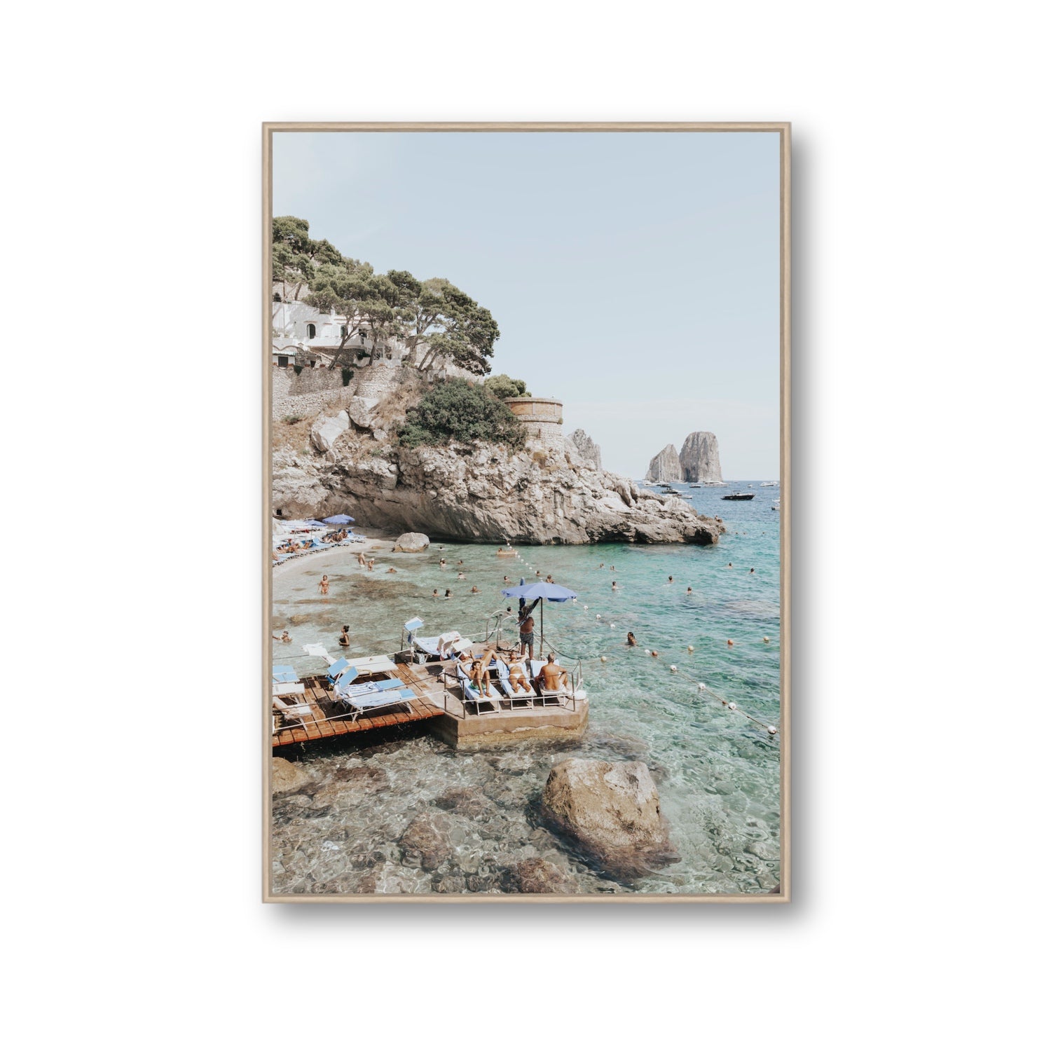 The Sweet Life fine art print, Capri, Italy, Gallery, Natural Oak Float Frame, Fine Art Canvas