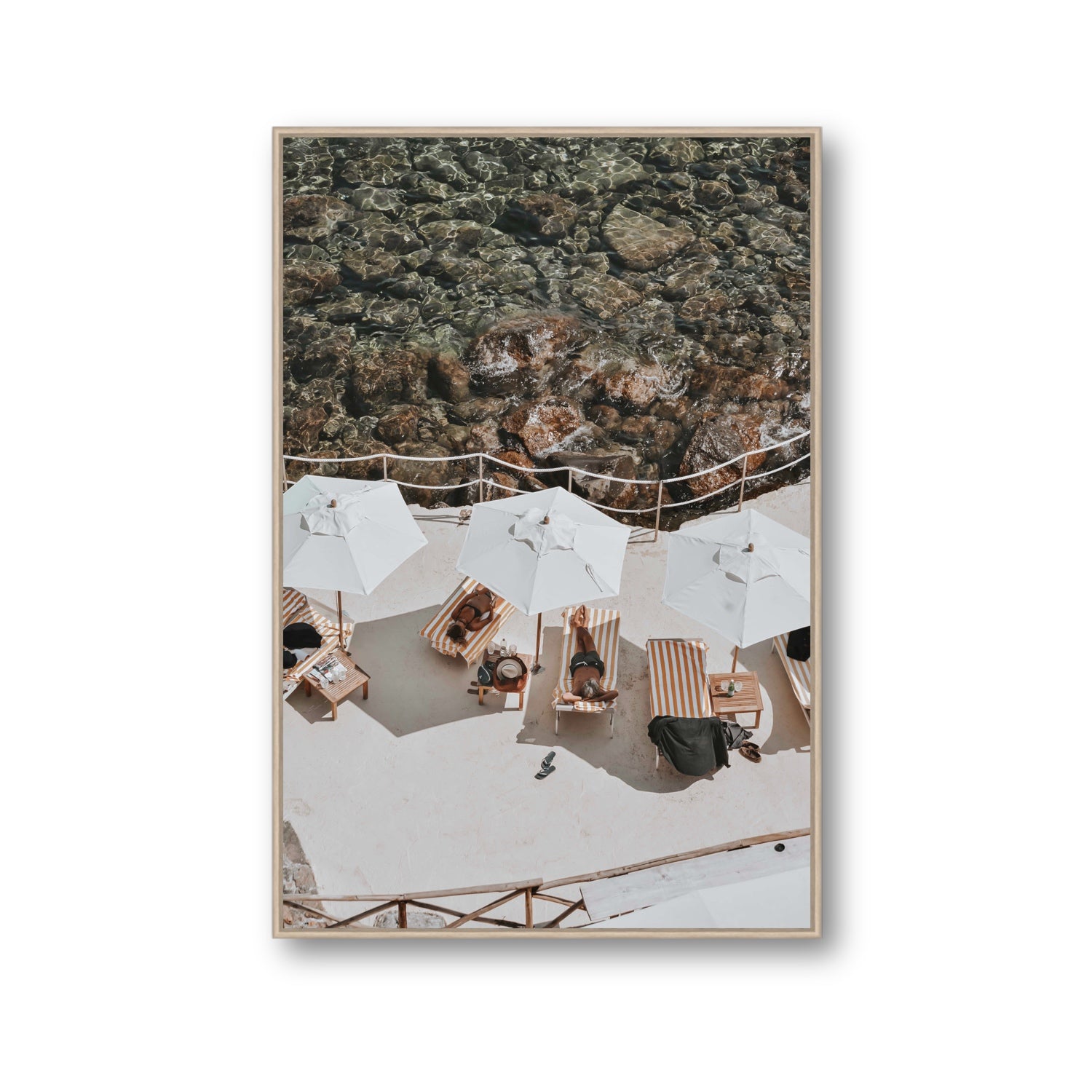 When Harry Met Sally Tuscany coastal wall art Gallery fine art canvas in natural oak float frame