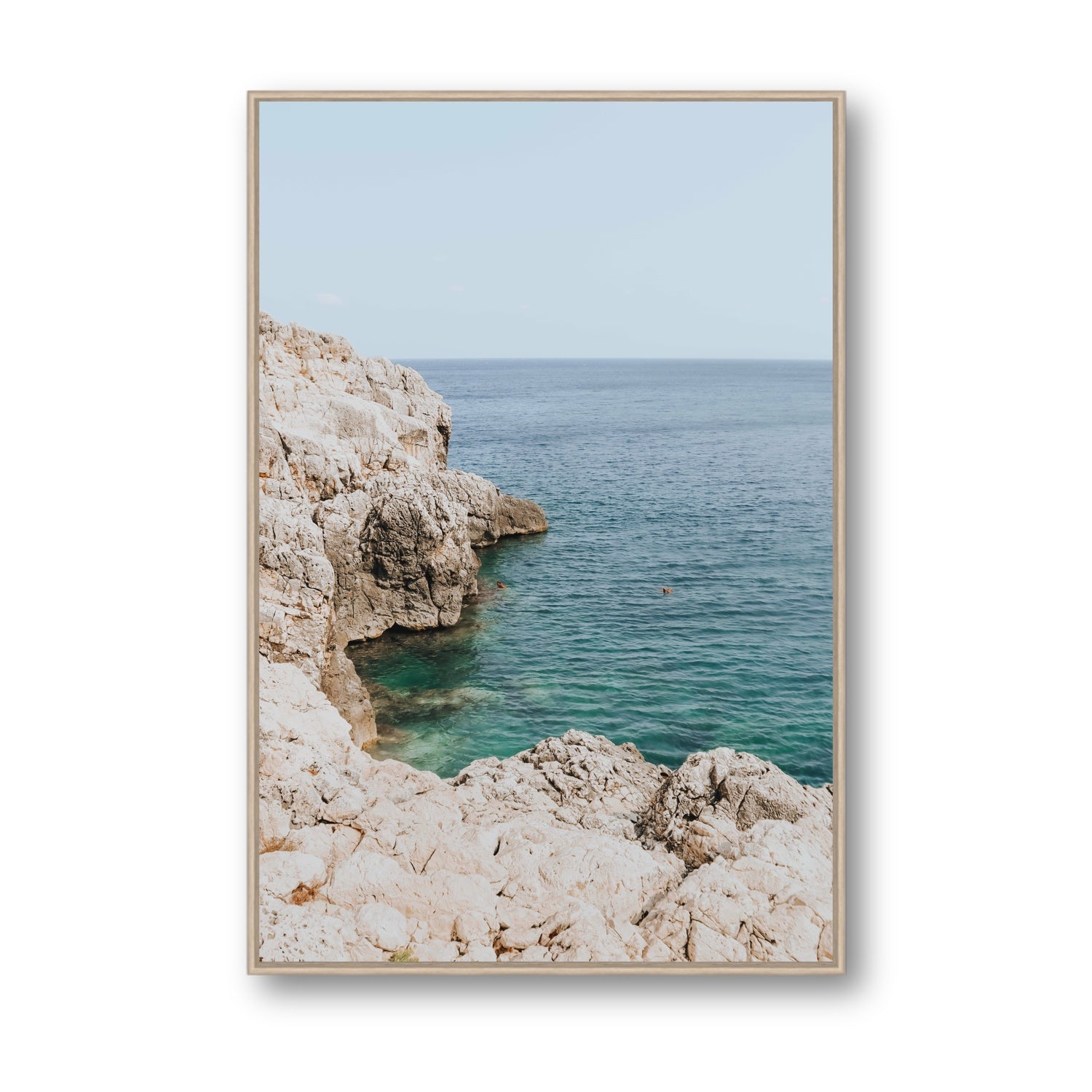 Healing Immersion Puglia Wall Mediterranean fine art print Statement fine art canvas in natural oak float frame