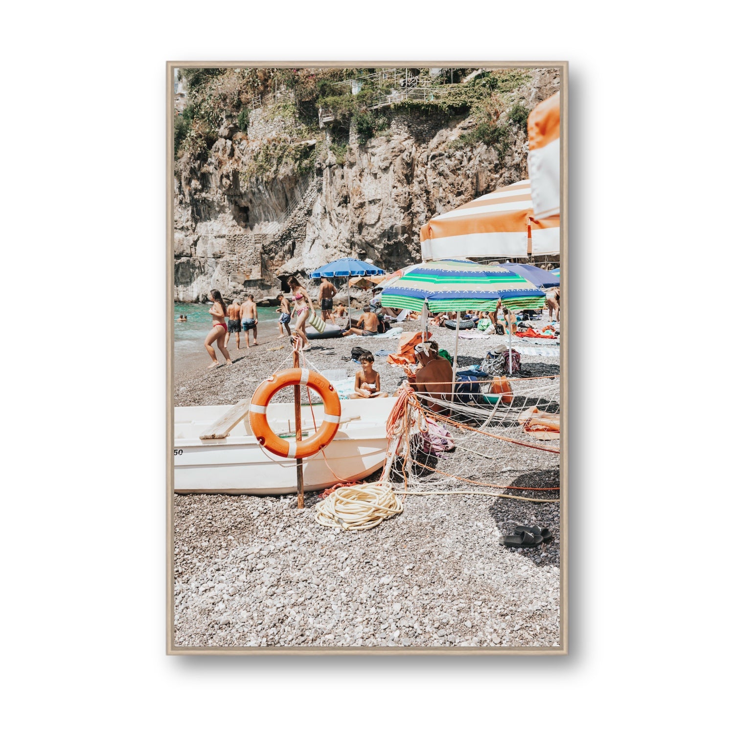 Il Ragazzo fine art print, Positano, Italy, Statement, Natural Oak Float Frame, Fine Art Canvas