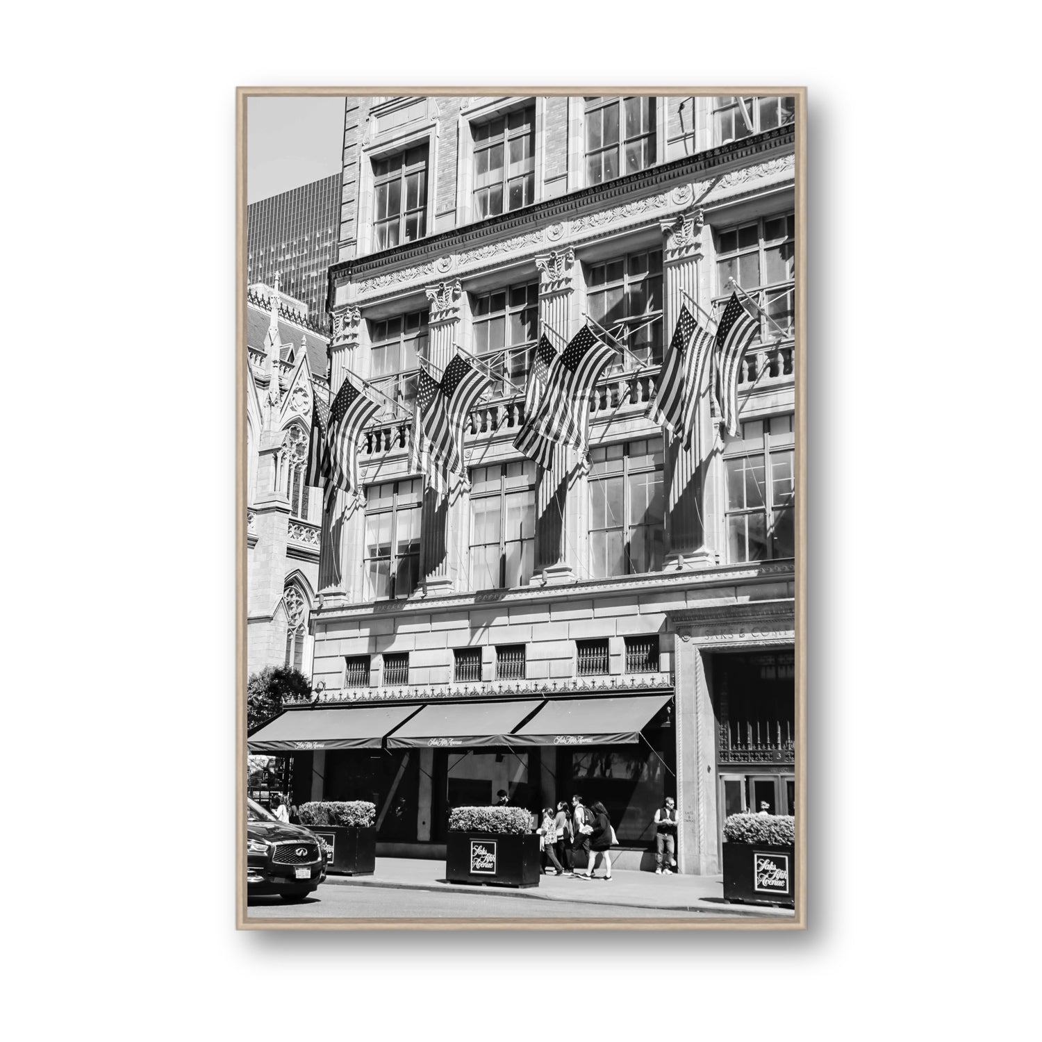 Luxury On Fifth fine art print, New York, United States, Statement, Natural Oak Float Frame, Fine Art Canvas