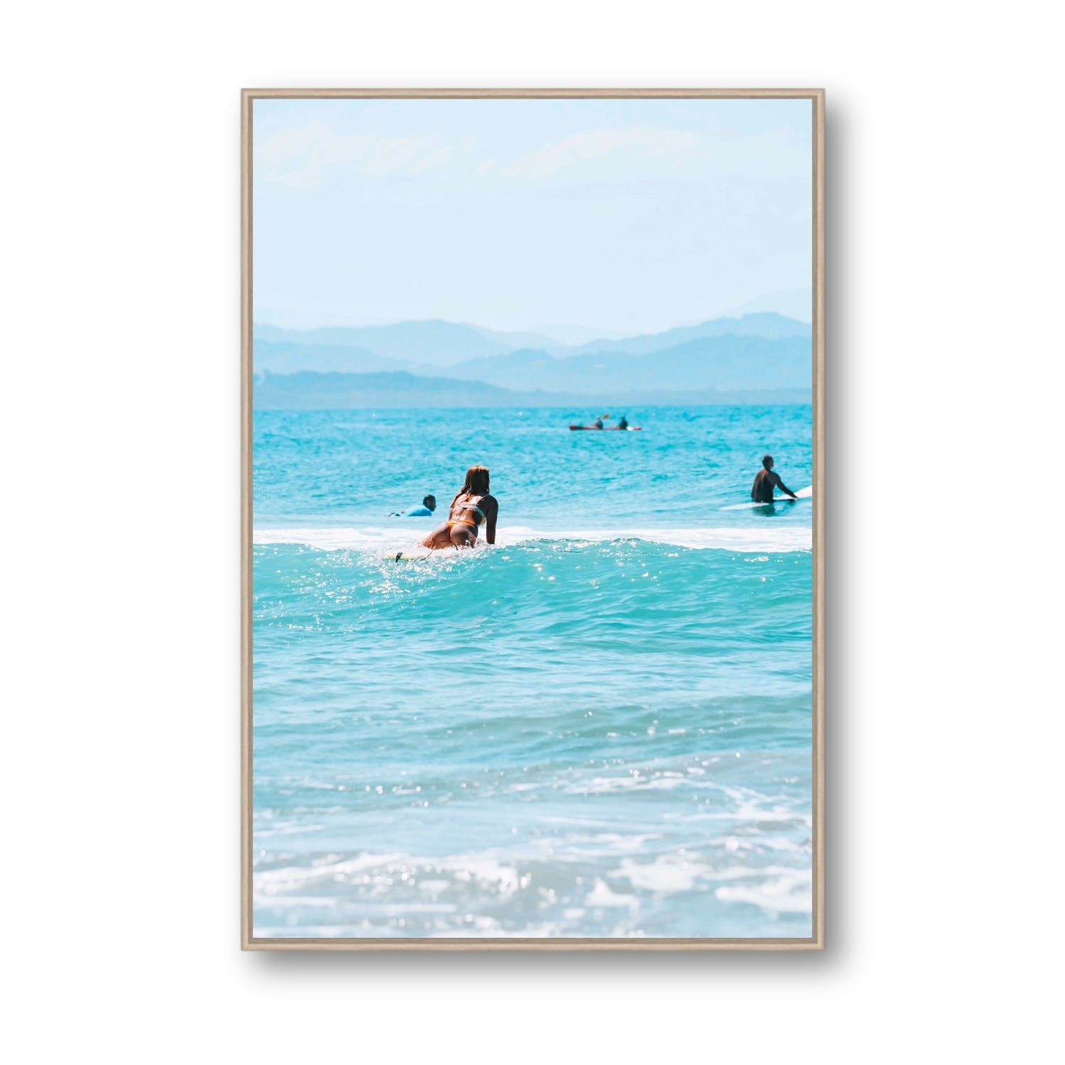 Tatiana fine art print, Byron Bay, Australia, Statement, Natural Oak Float Frame, Fine Art Canvas