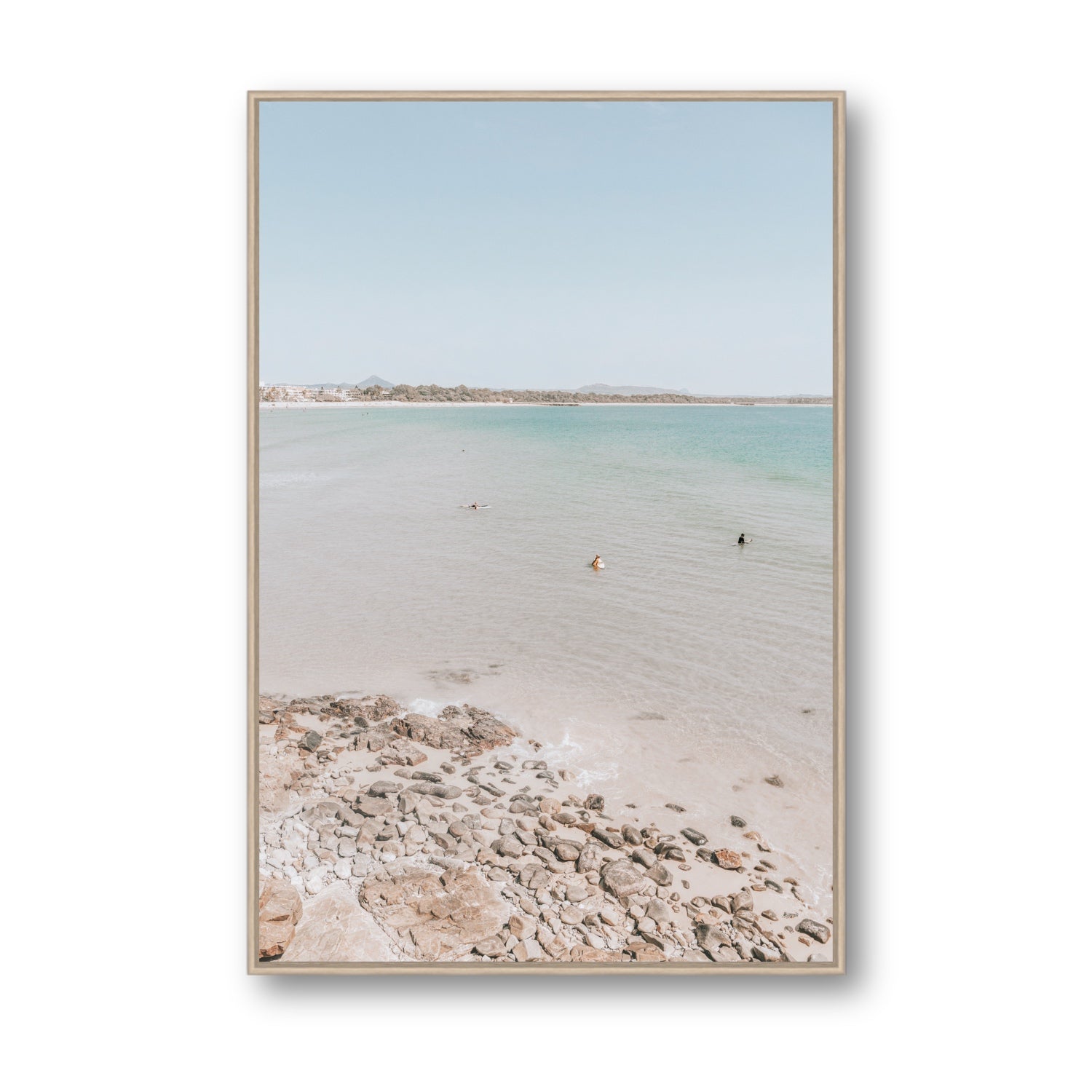 Sweet Serotonin fine art print, Noosa, Australia, coastal scenes artwork, Statement, Natural Oak Float Frame, Fine Art Canvas