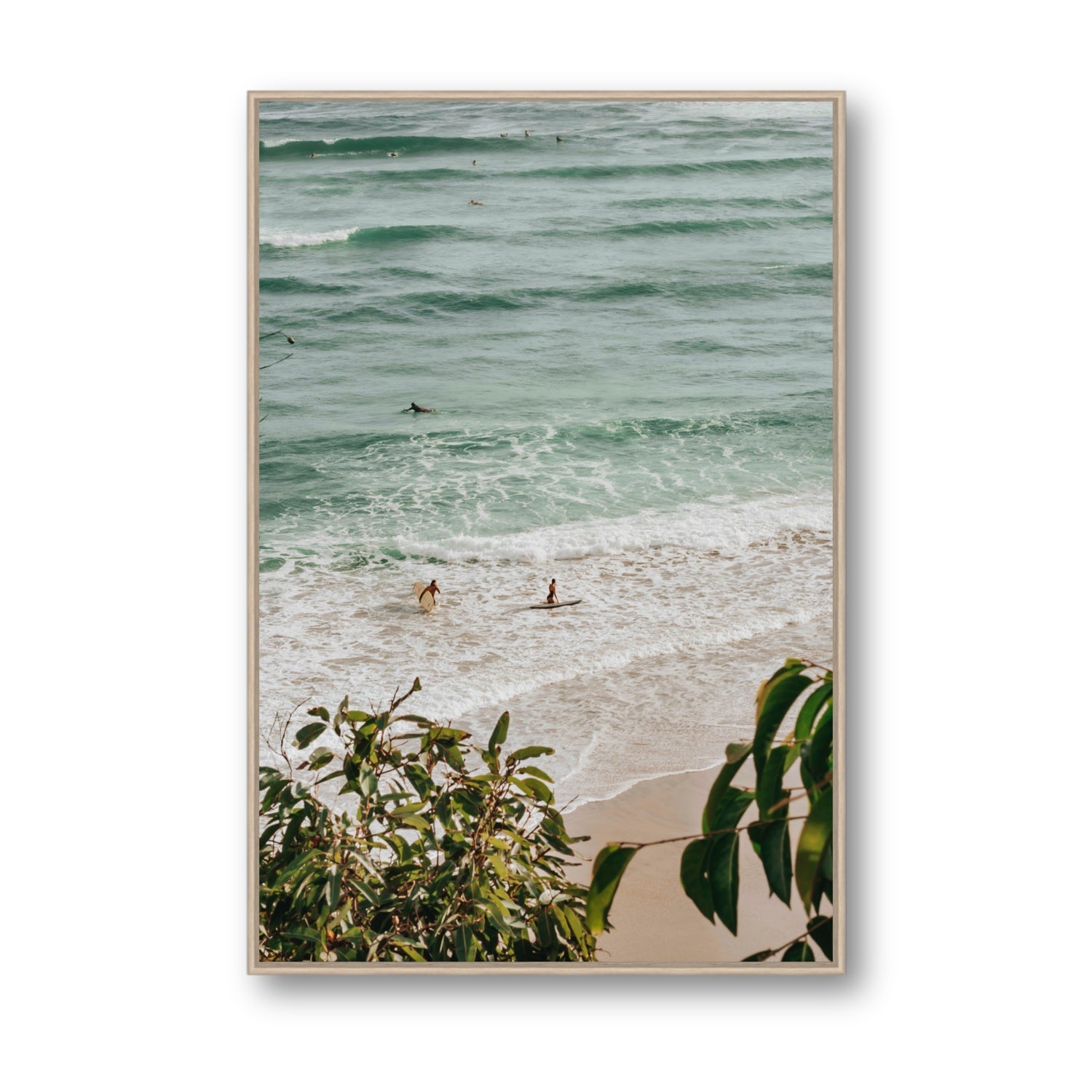 Private Paradise fine art print, Byron Bay, Australia, Statement, Natural Oak Float Frame, Fine Art Canvas