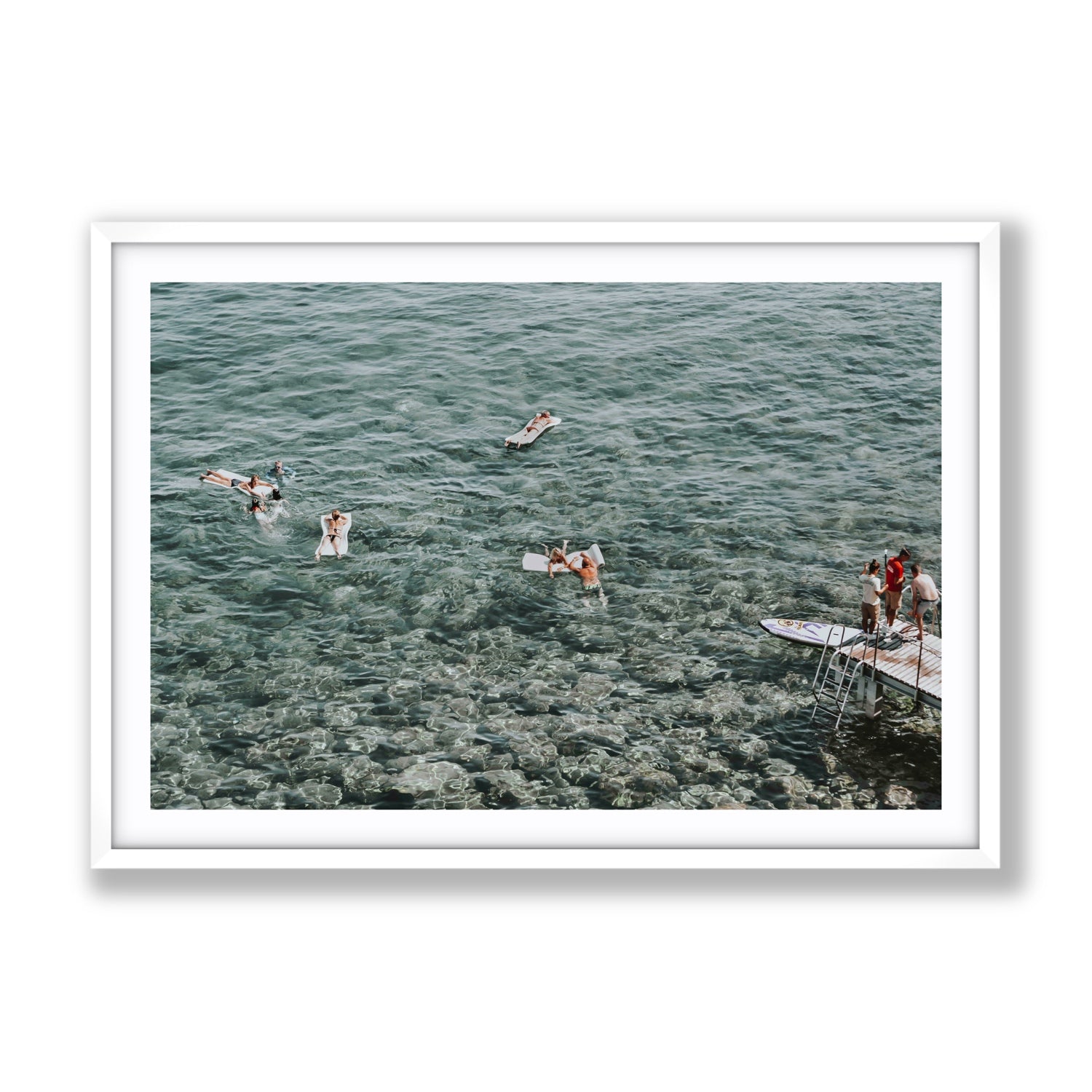 Having A Whale Of A Time Tuscany coastal wall art Gallery fine art print in white frame with matboard