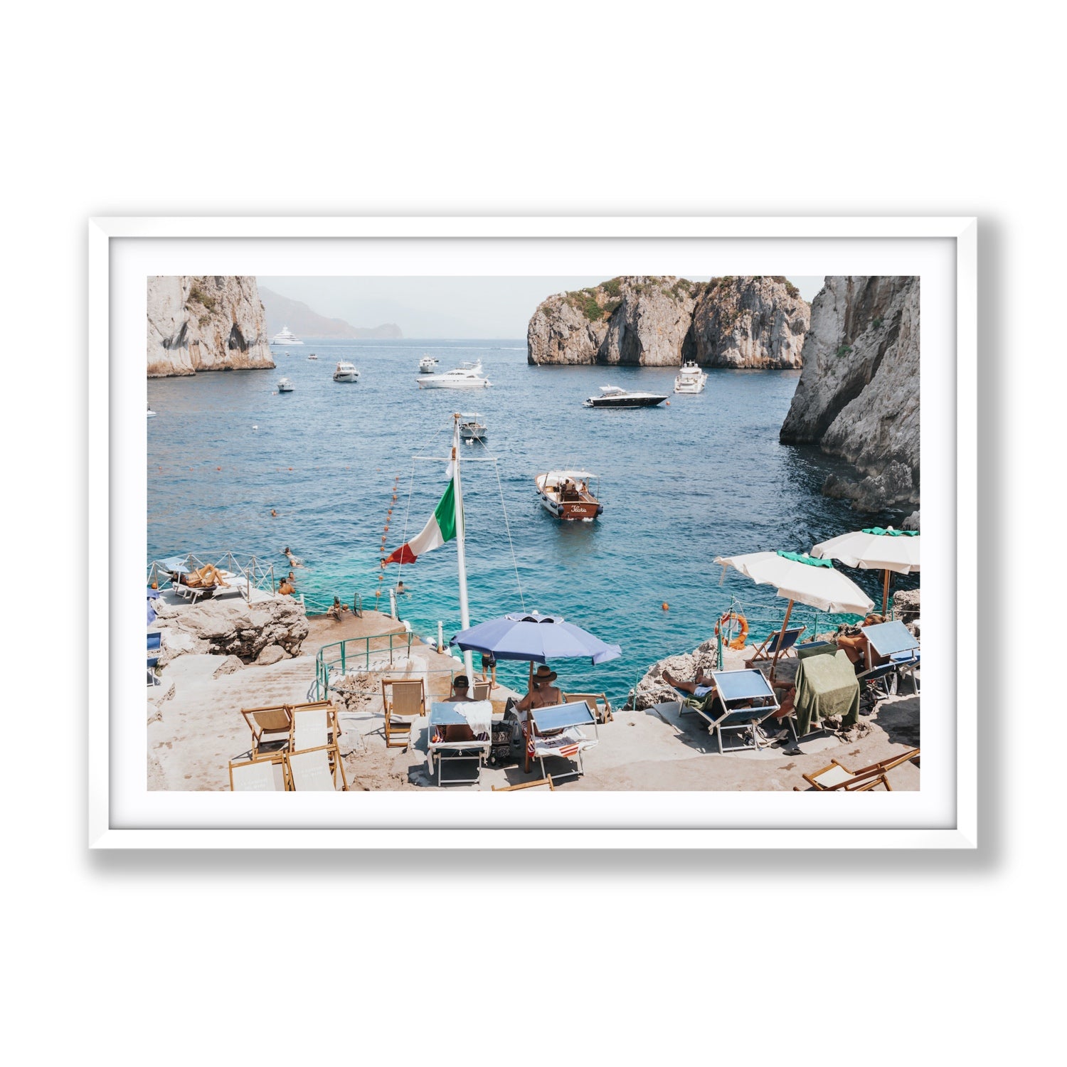 Smooth Sailing fine art print, Capri, Italy, Gallery, White Frame · Matboard, Fine Art Print