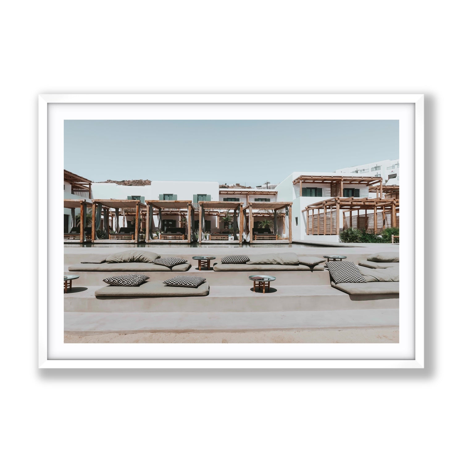 Platis Gialos fine art print, Mykonos, Greece, Gallery, White Frame · Matboard, Fine Art Print