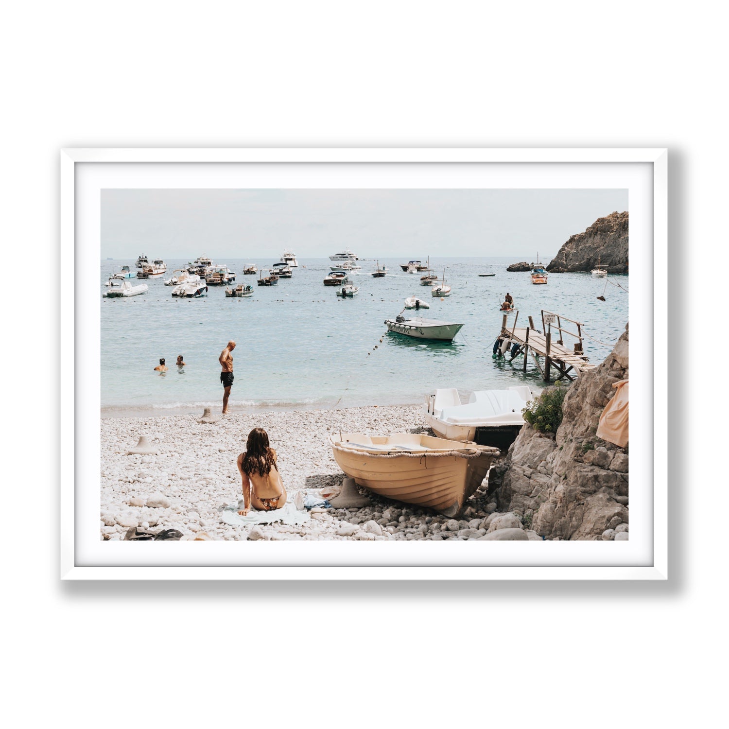 L'Osservatore Nerano wall art Gallery fine art print in white frame with matboard