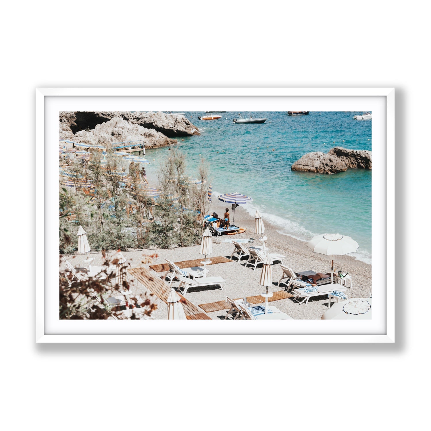 Life Could Be A Dream Amalfi wall art Gallery fine art print in white frame with matboard