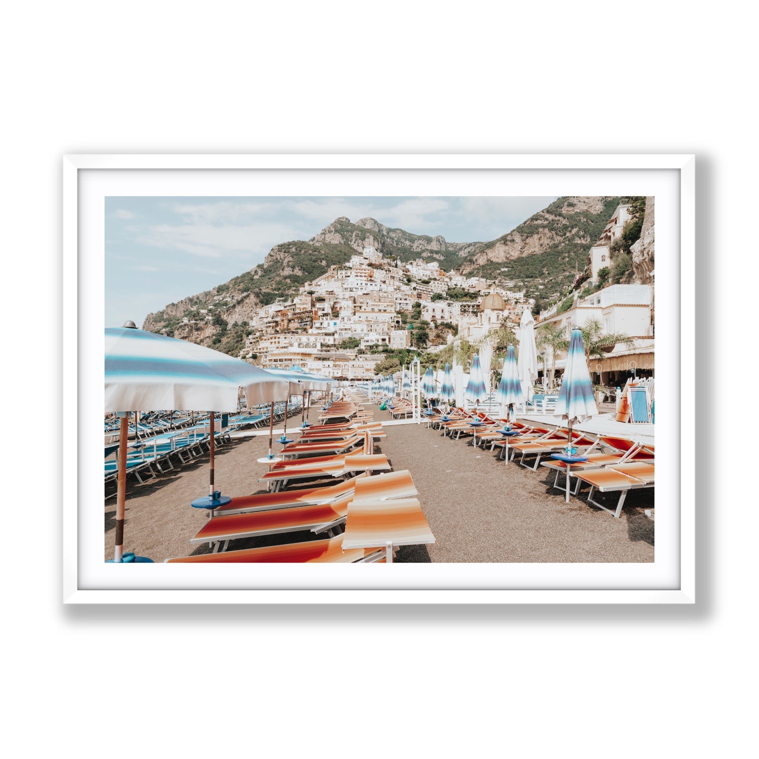 Spiaggia Grande fine art print, Positano, Italy, Gallery, White Frame · Matboard, Fine Art Print